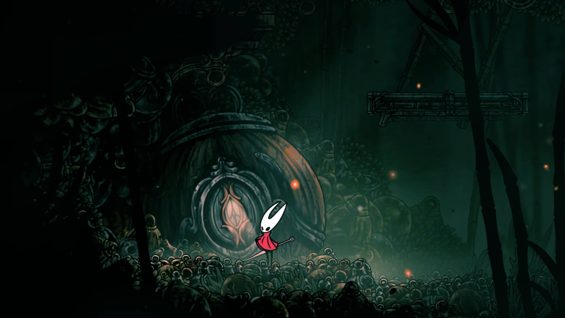 Hollow Knight screenshot: Silksong shows the paths through various side quest areas late in the game.