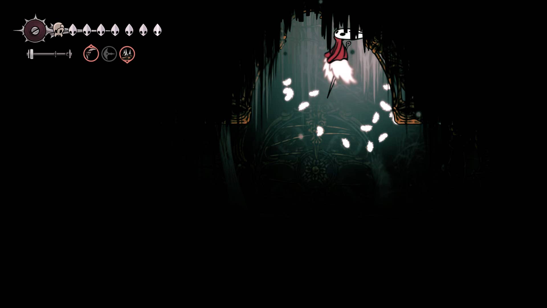 Hollow Knight screenshot: Silksong shows the paths through various side quest areas late in the game.