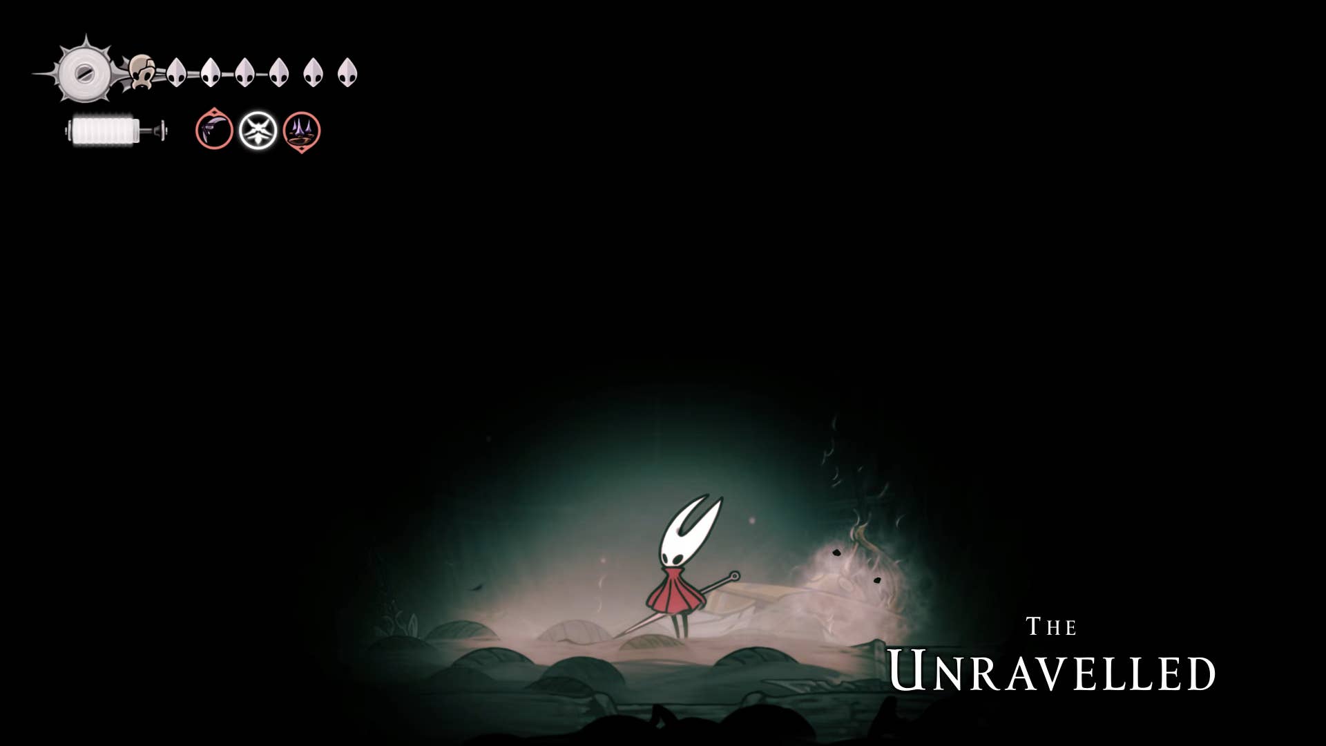 Hollow Knight screenshot: Silksong shows the paths through various side quest areas late in the game.