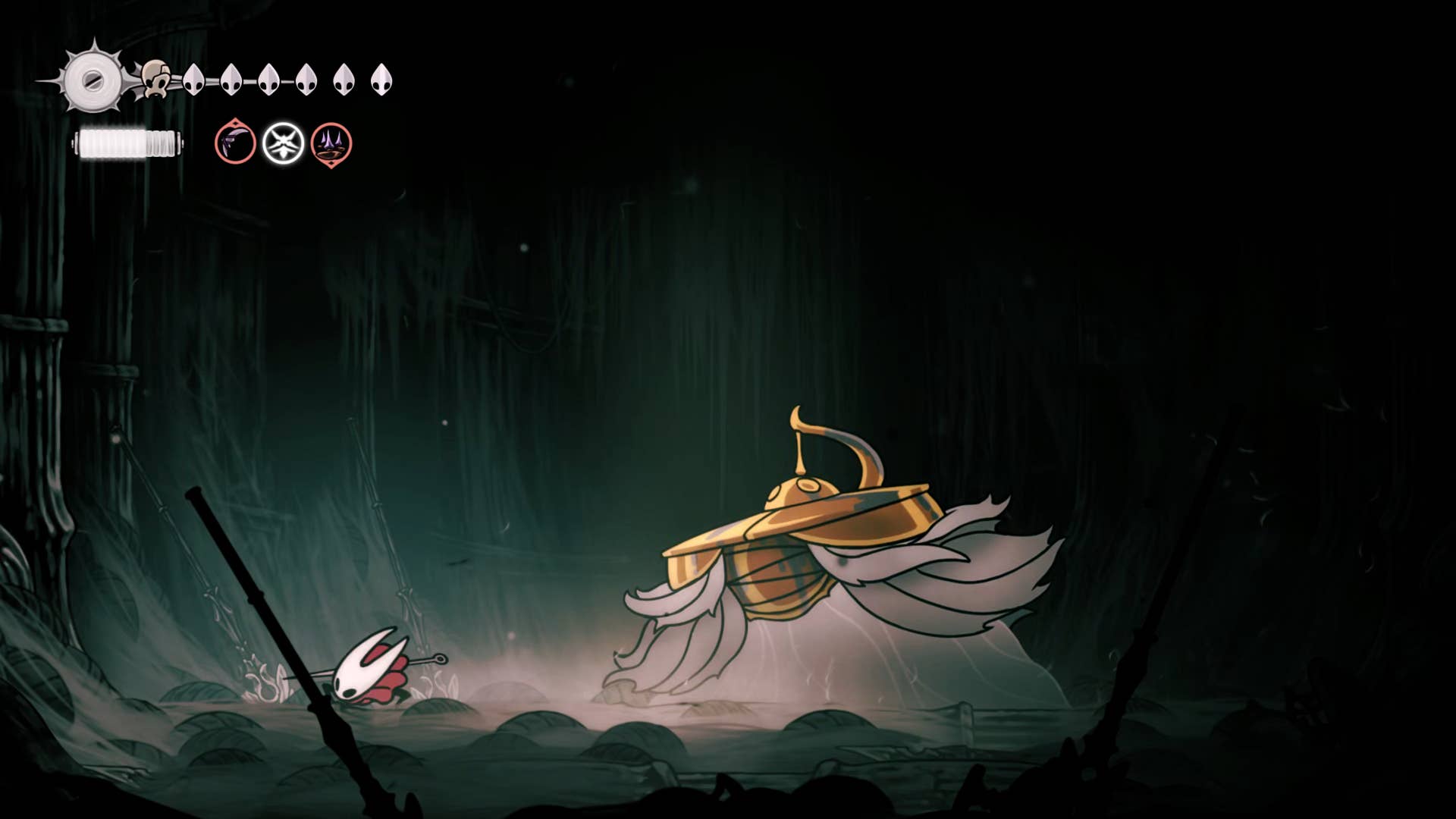 Hollow Knight screenshot: Silksong shows the paths through various side quest areas late in the game.