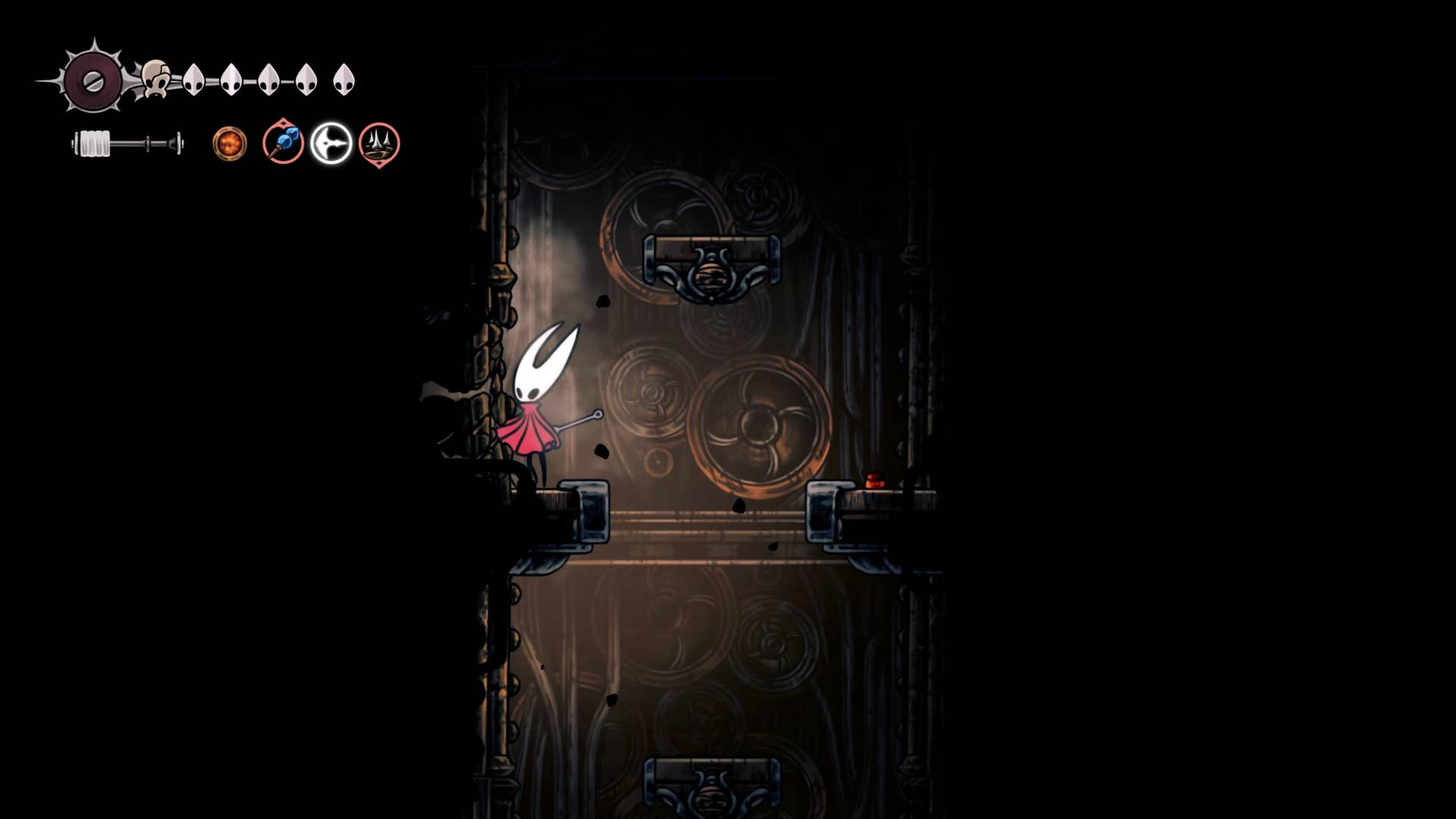 Hollow Knight screenshot: Silksong shows the path through the area below the deep dock.