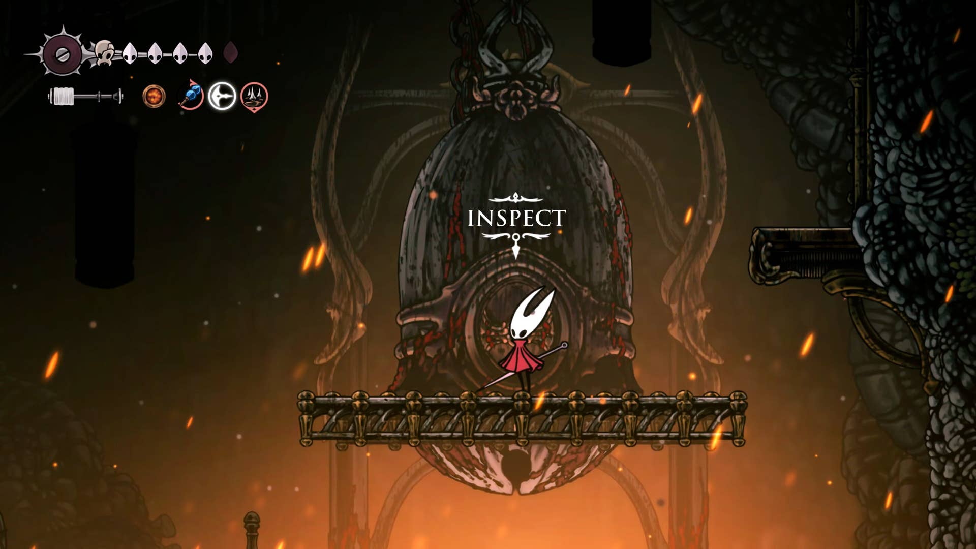 Hollow Knight screenshot: Silksong shows the path through the area below the deep dock.