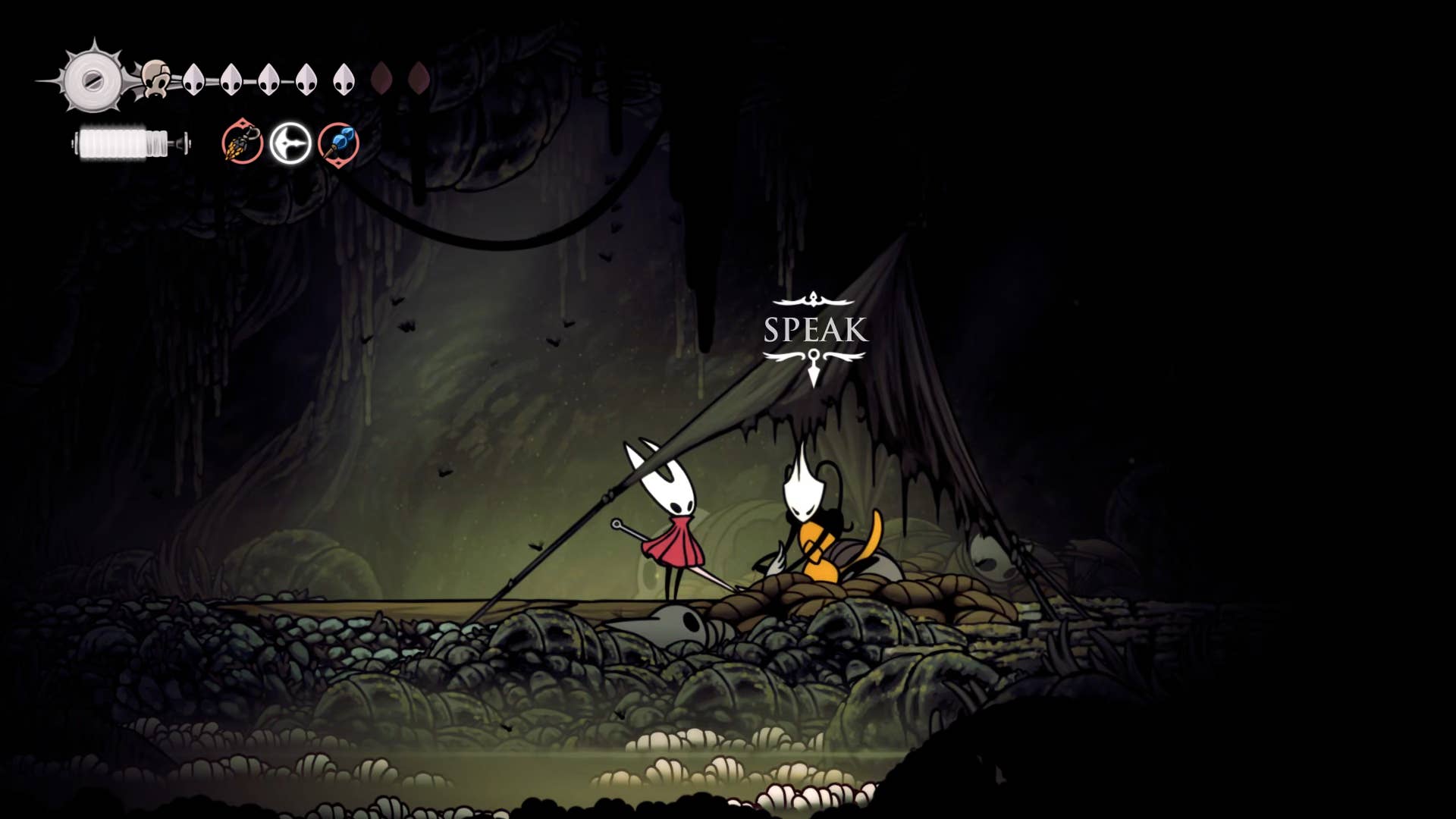 Hollow Night screenshot: Silkson shows the path through Billwater.