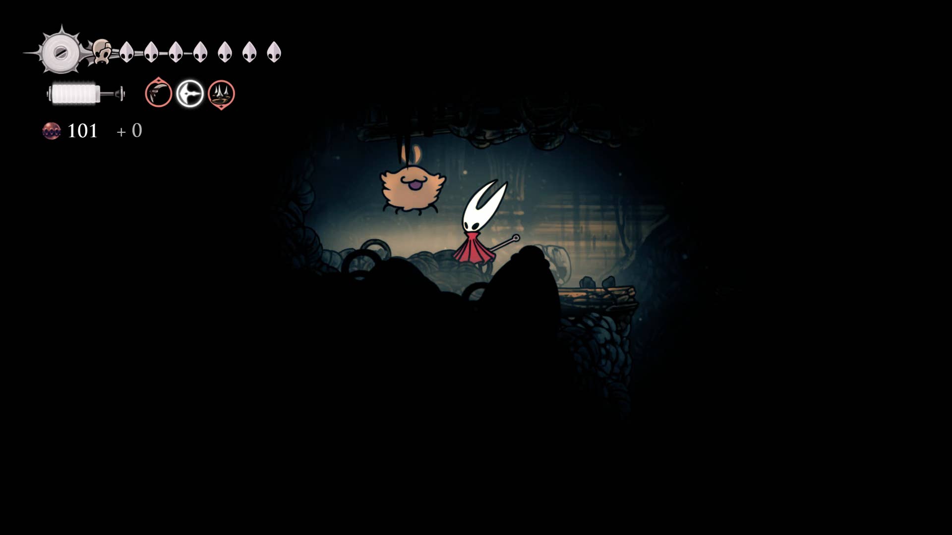 Screenshot of Hollow Knight: Silkson showing a path through the slab.