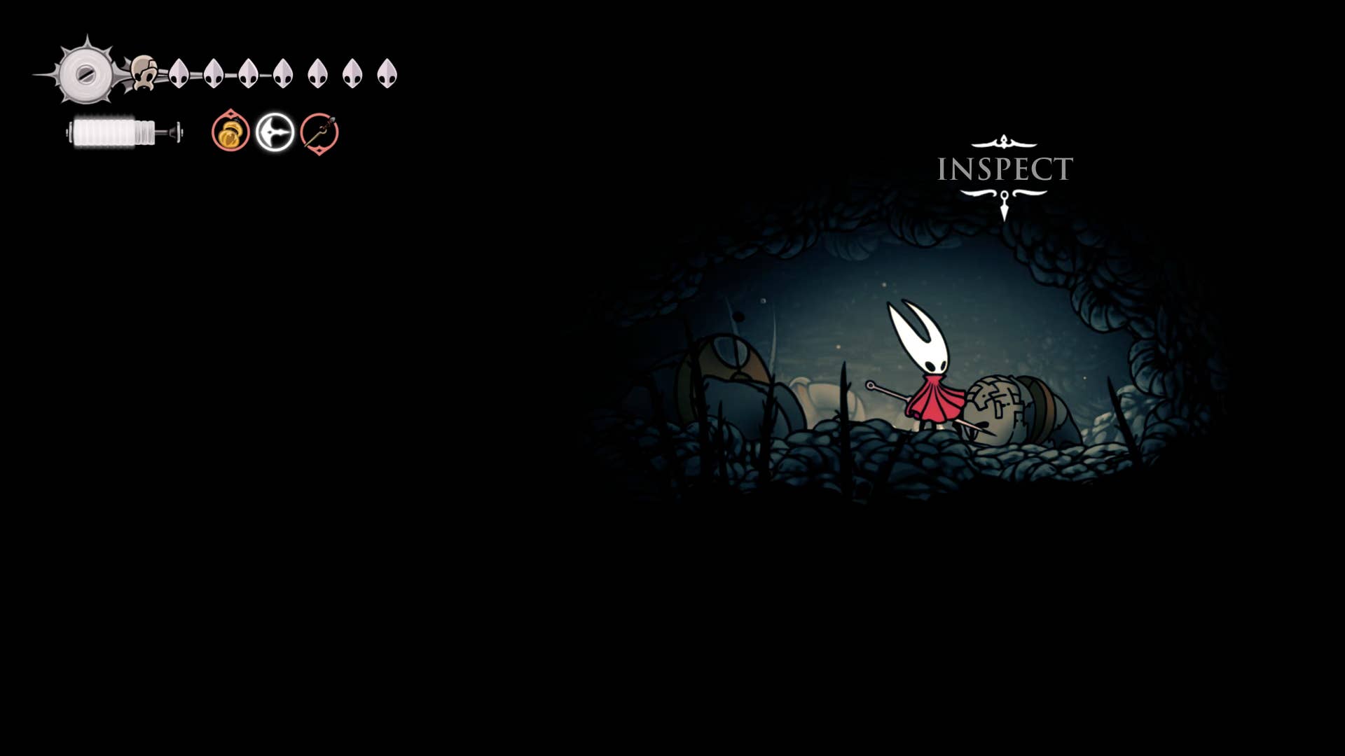 Screenshot of Hollow Knight: Silkson showing a path through the slab.