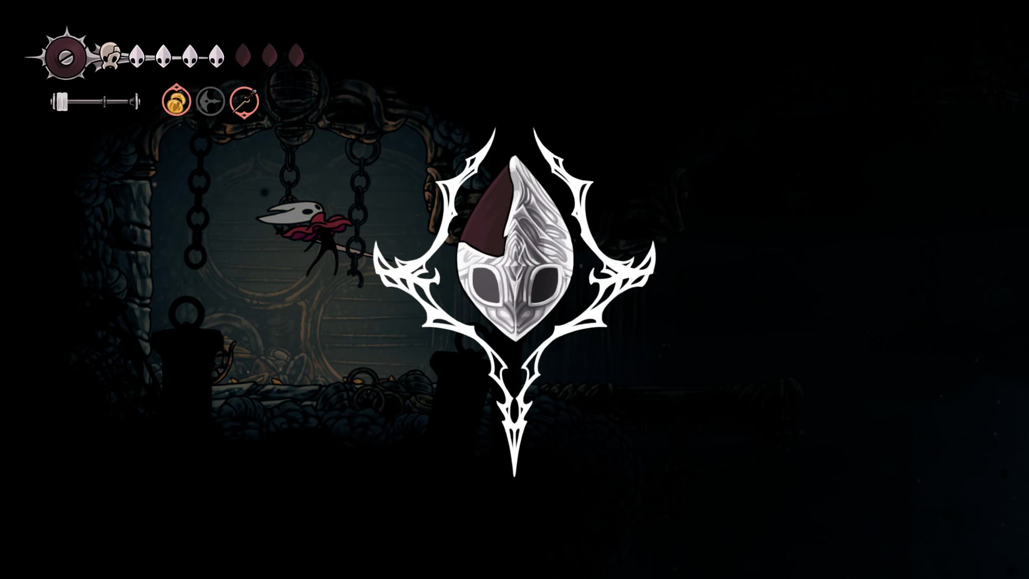 A screenshot of Hollow Knight: Silksong showing the path through The Slab. - 29
