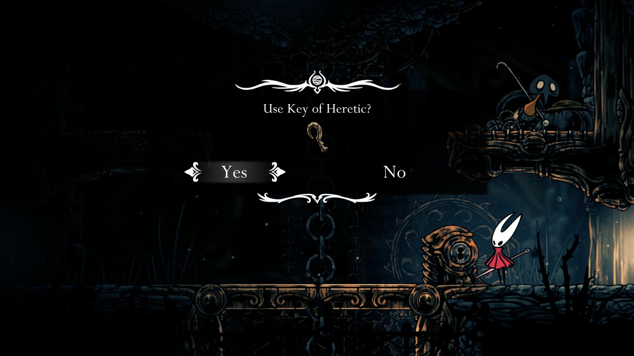A screenshot of Hollow Knight: Silksong showing the path through The Slab. - 39