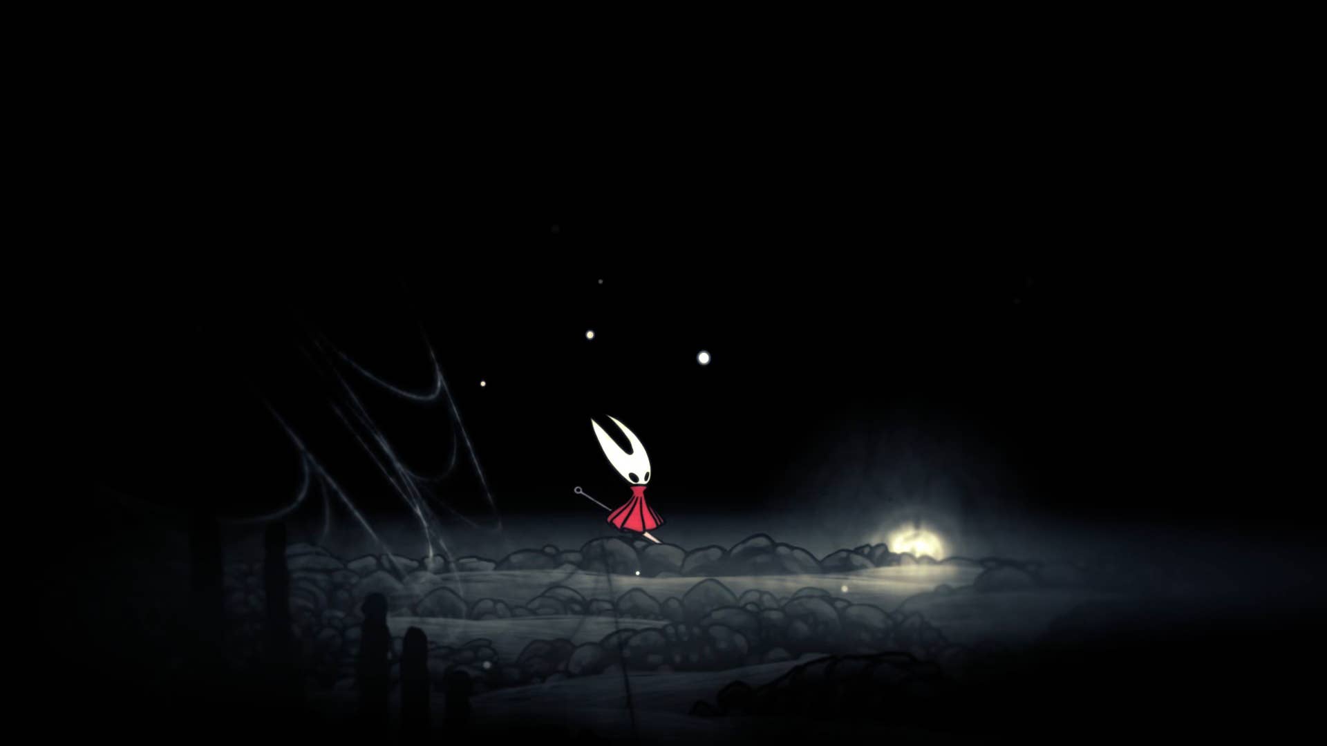Screenshot of Hollow Knight: Silkson showing a path through the slab.
