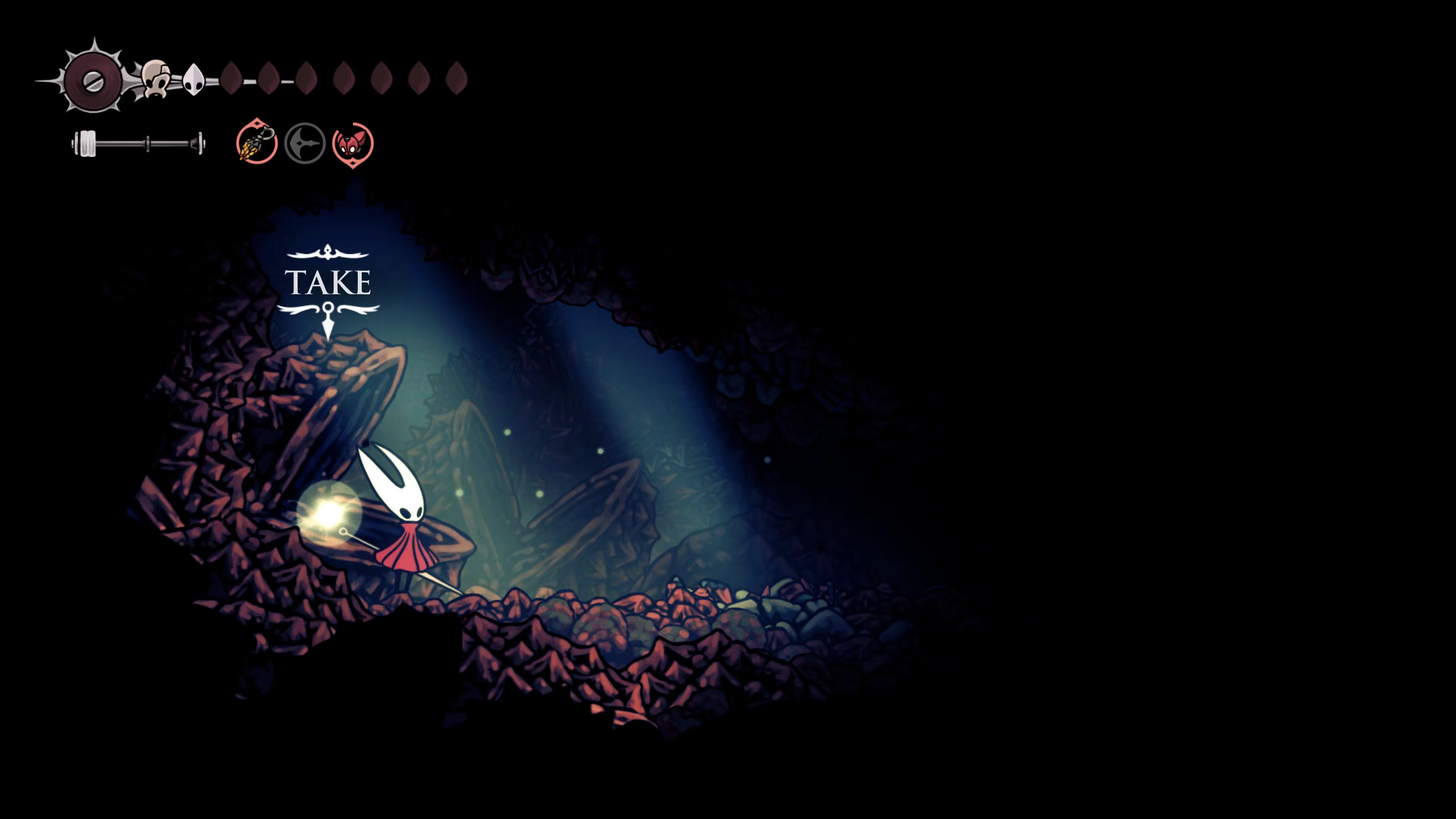 A screenshot of Hollow Knight: Silksong showing the path through the Sands Of Karak. - 20