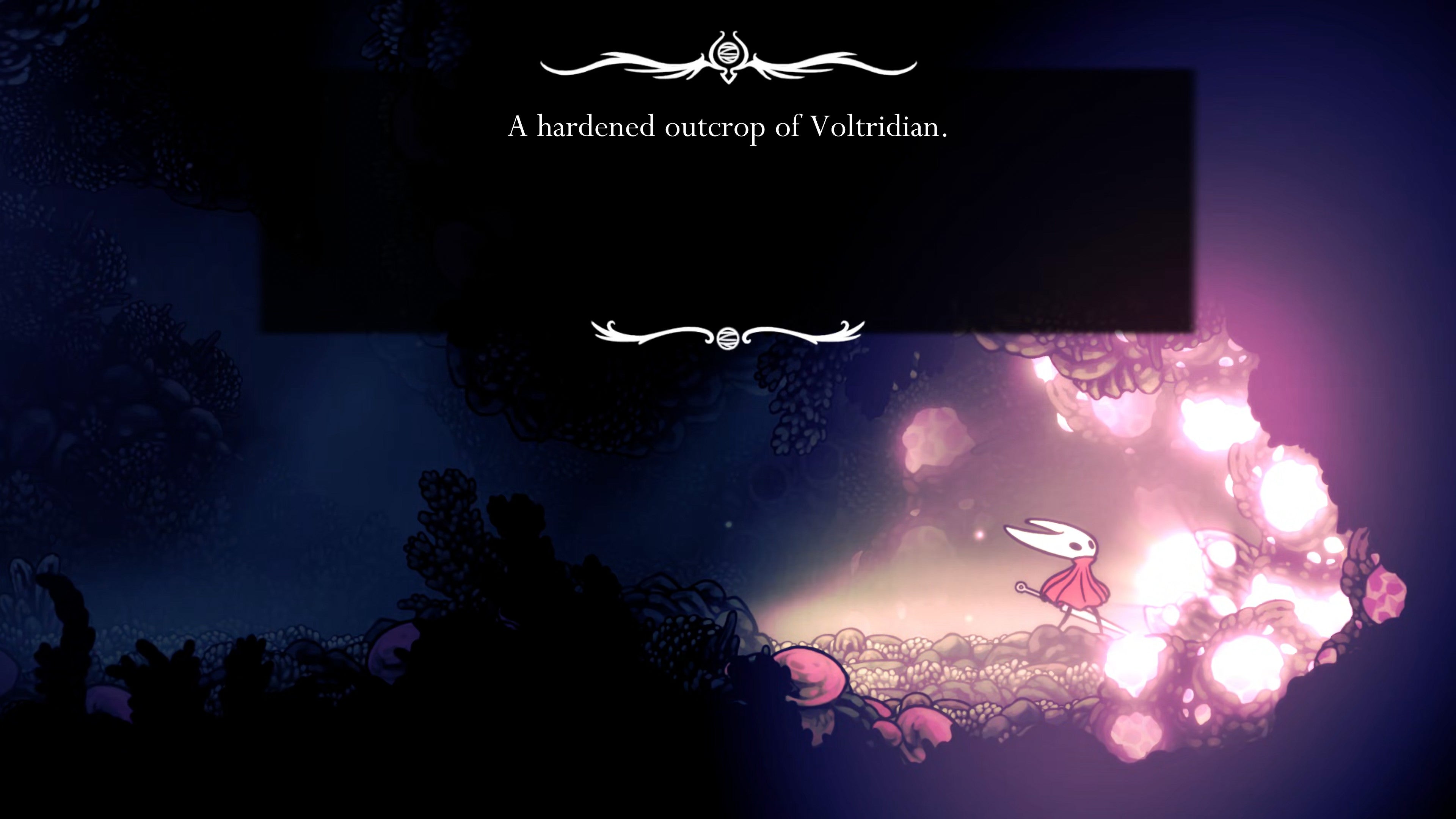 A screenshot of Hollow Knight: Silksong showing the path through the Sands Of Karak. - 46