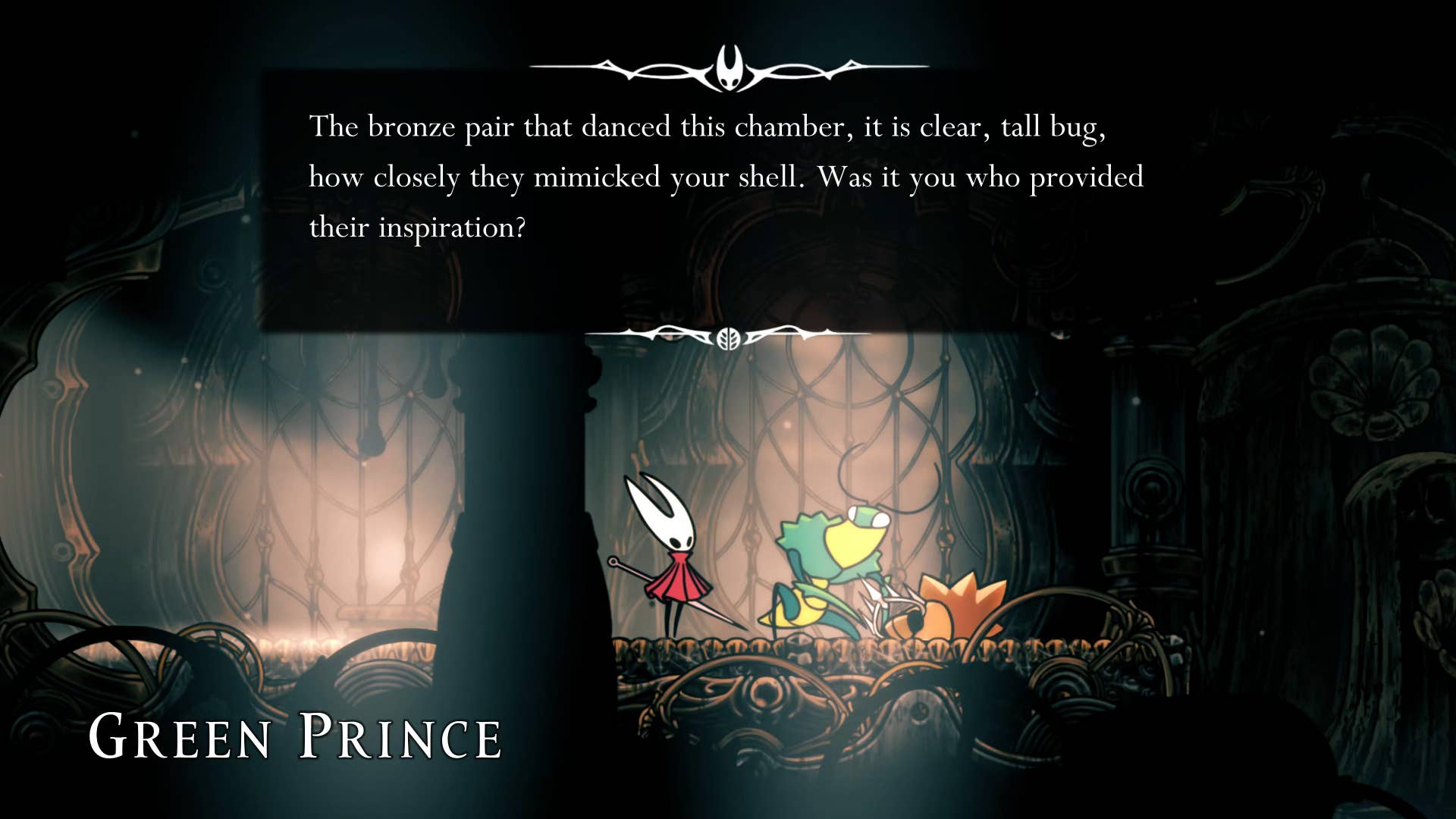 Hollow Knight screenshot: Silksong showing the path through High Halls.