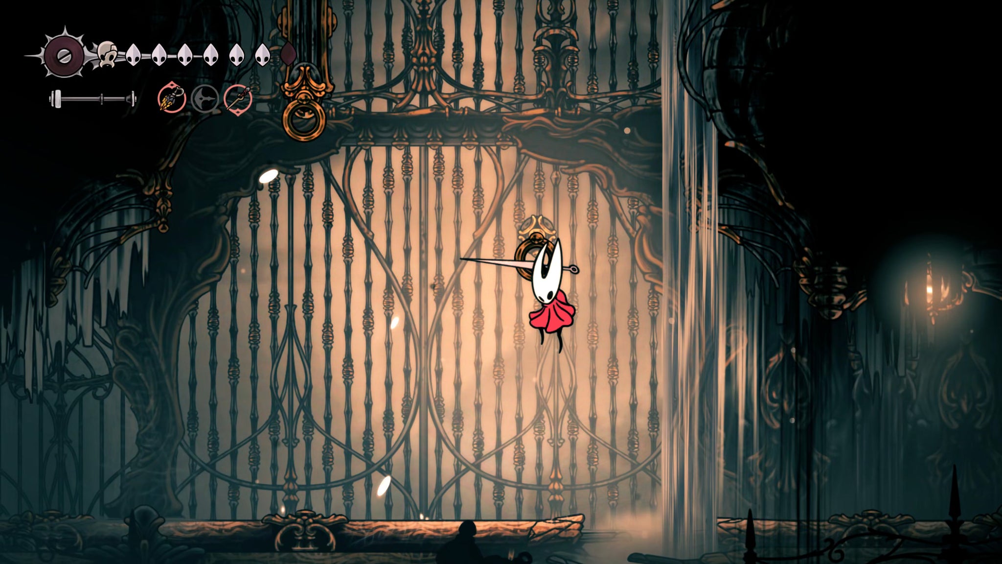 A screenshot of Hollow Knight: Silksong showing the path through the High Halls. - 11
