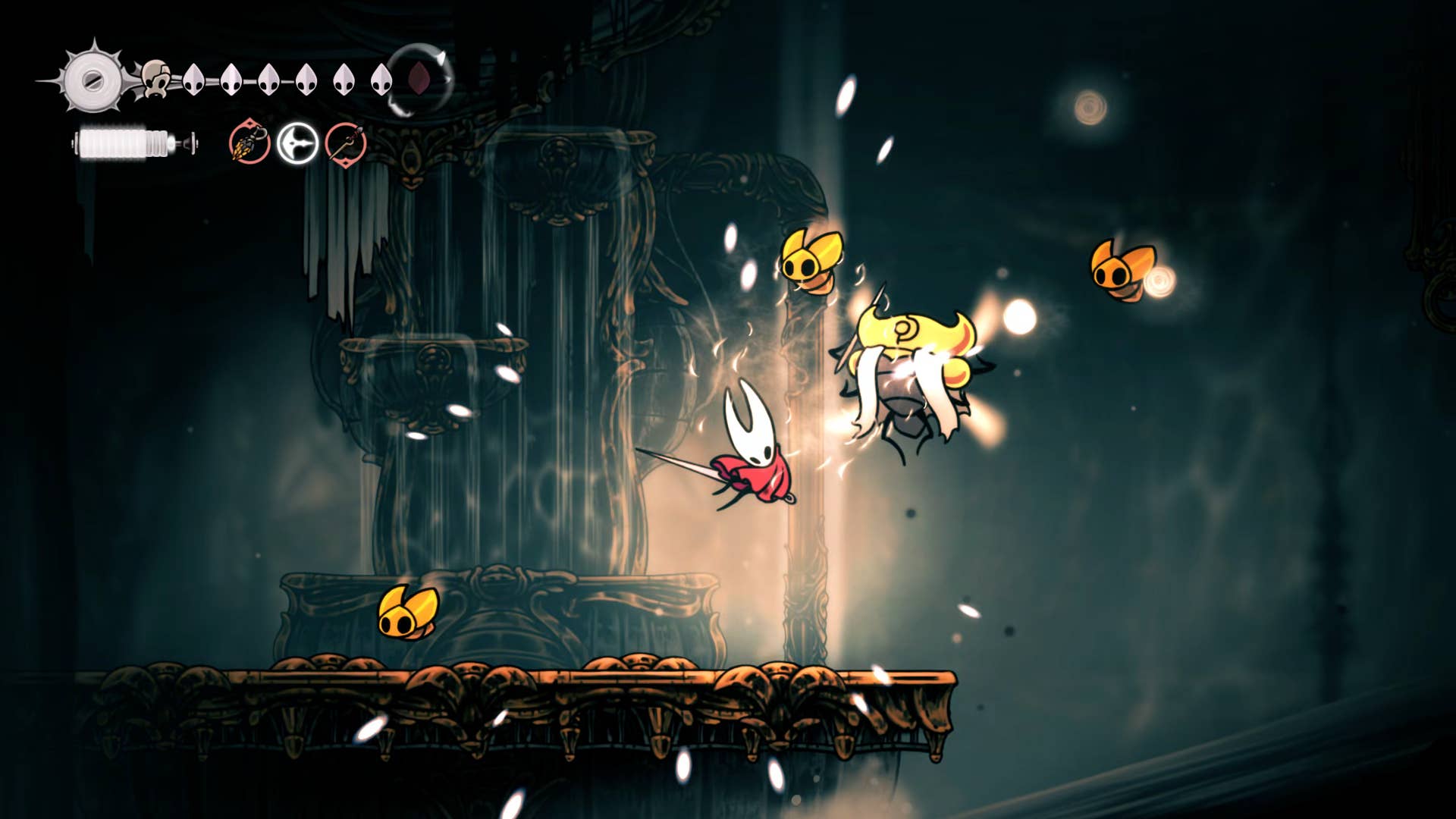 Hollow Knight screenshot: Silksong showing the path through High Halls.