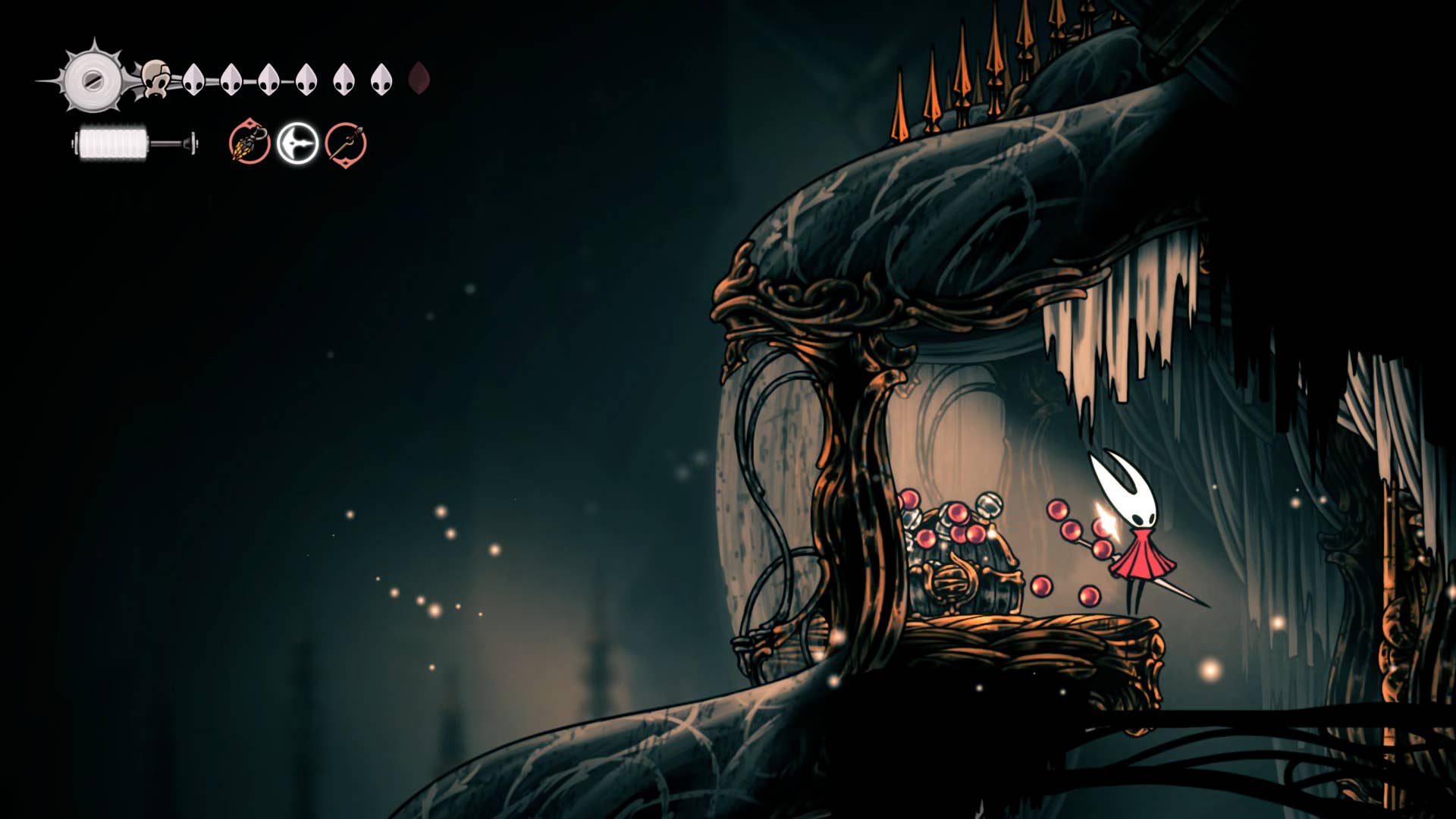 Hollow Knight screenshot: Silksong showing the path through High Halls.