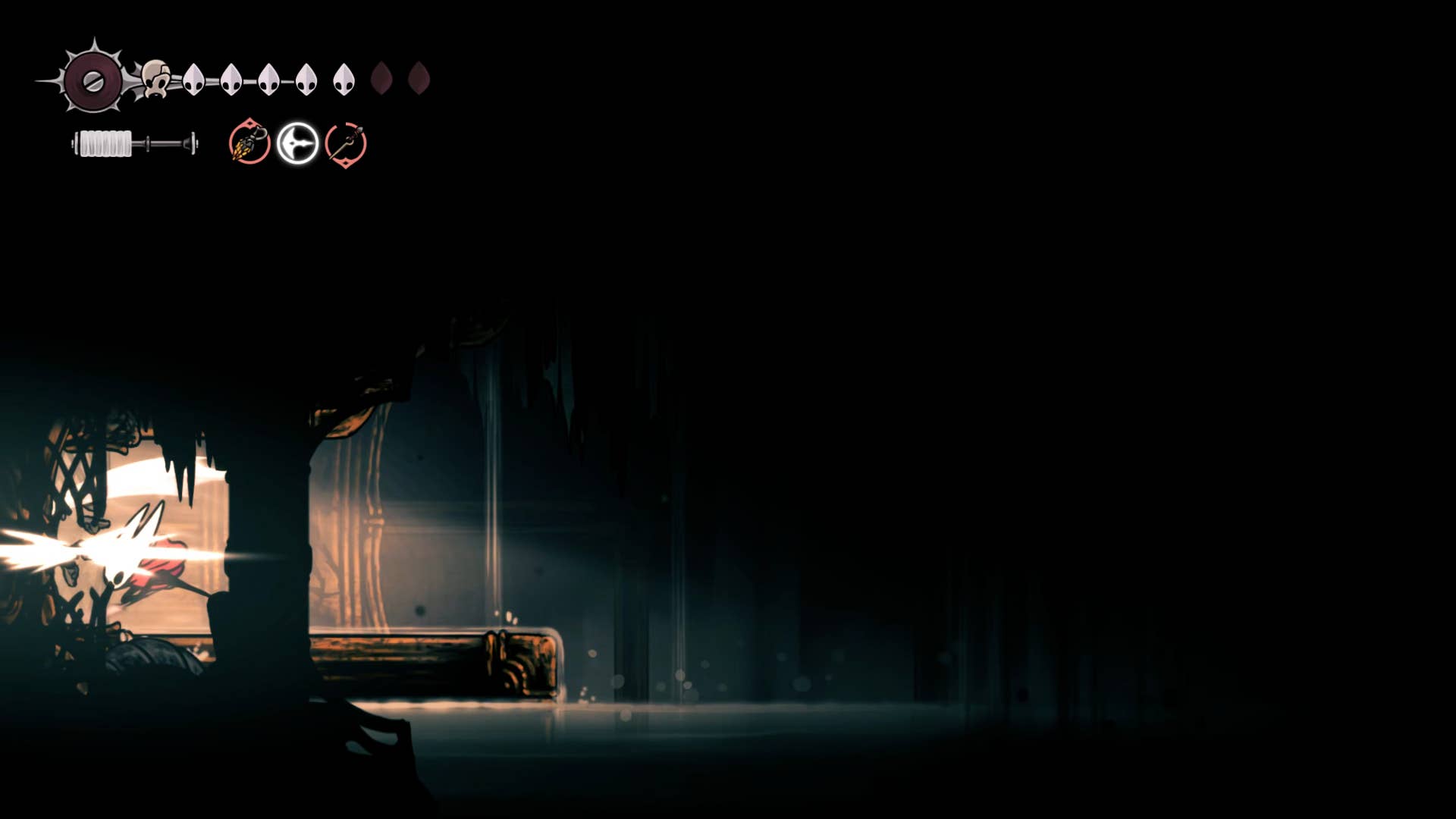 Hollow Knight screenshot: Silksong showing the path through High Halls.
