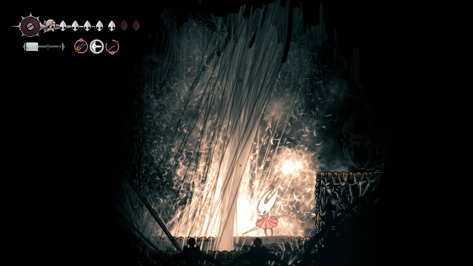 Hollow Knight screenshot: Silksong showing the path through High Halls.
