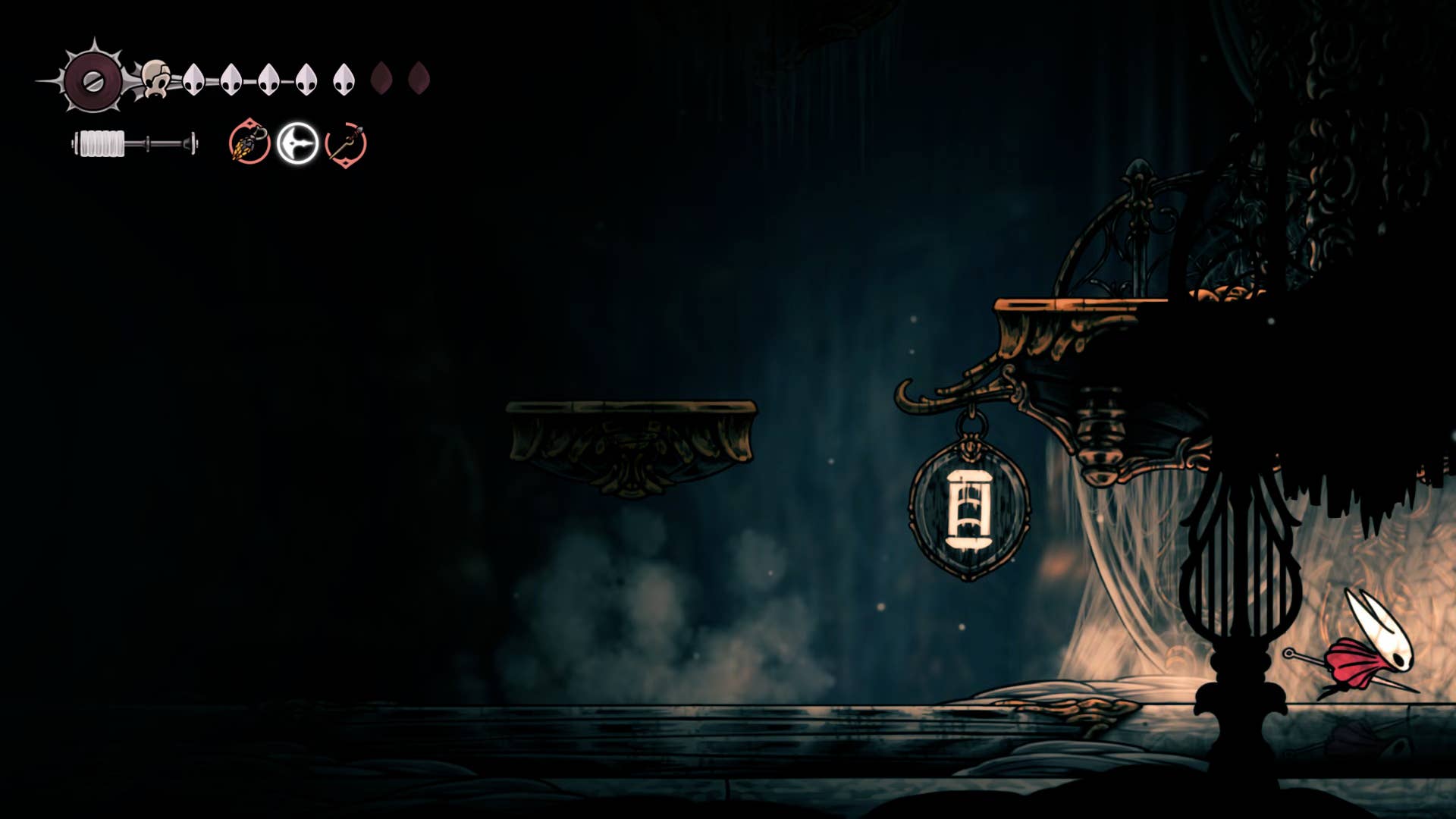 Hollow Knight screenshot: Silksong showing the path through High Halls.