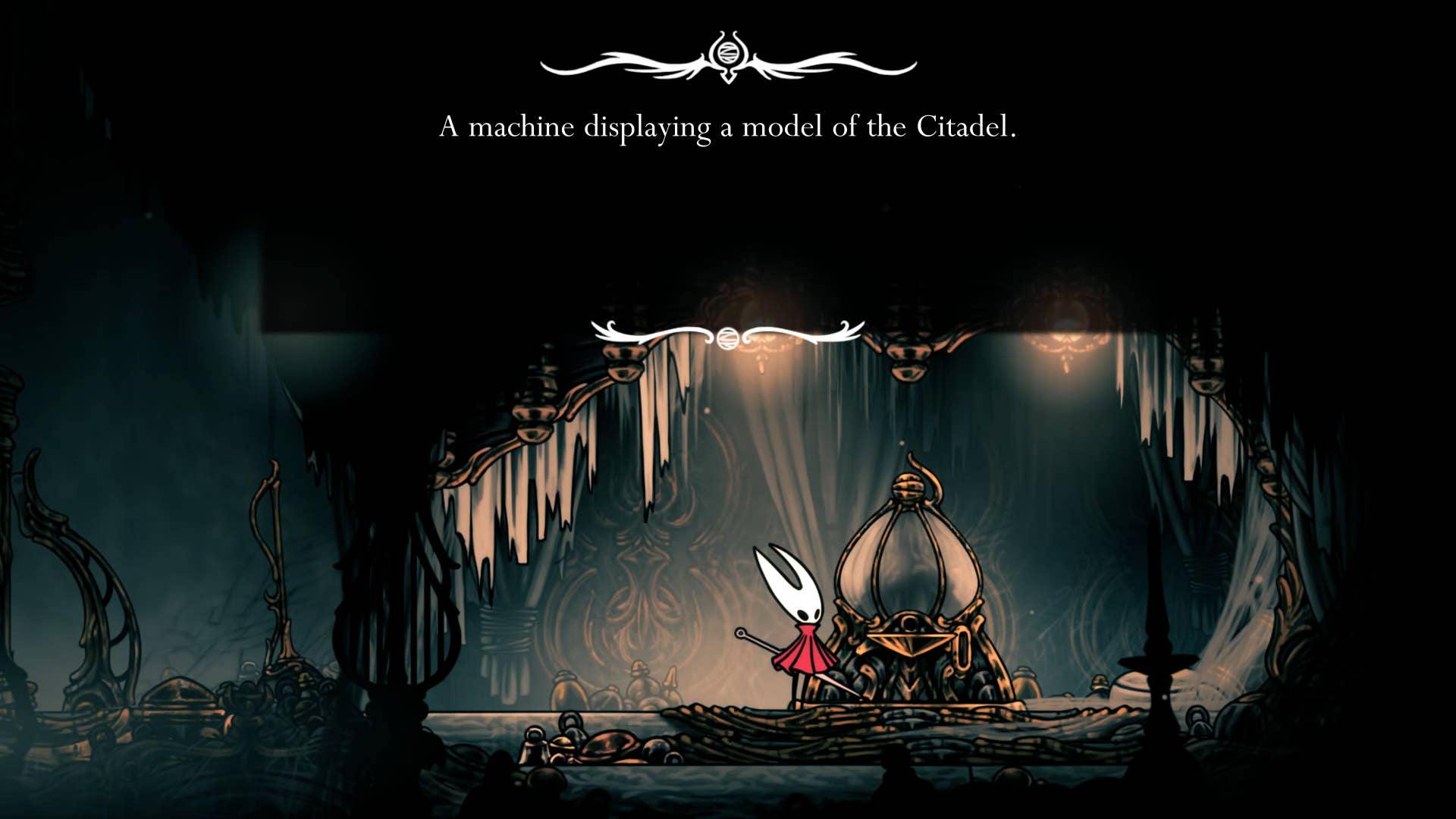 Hollow Knight screenshot: Silksong showing the path through High Halls.