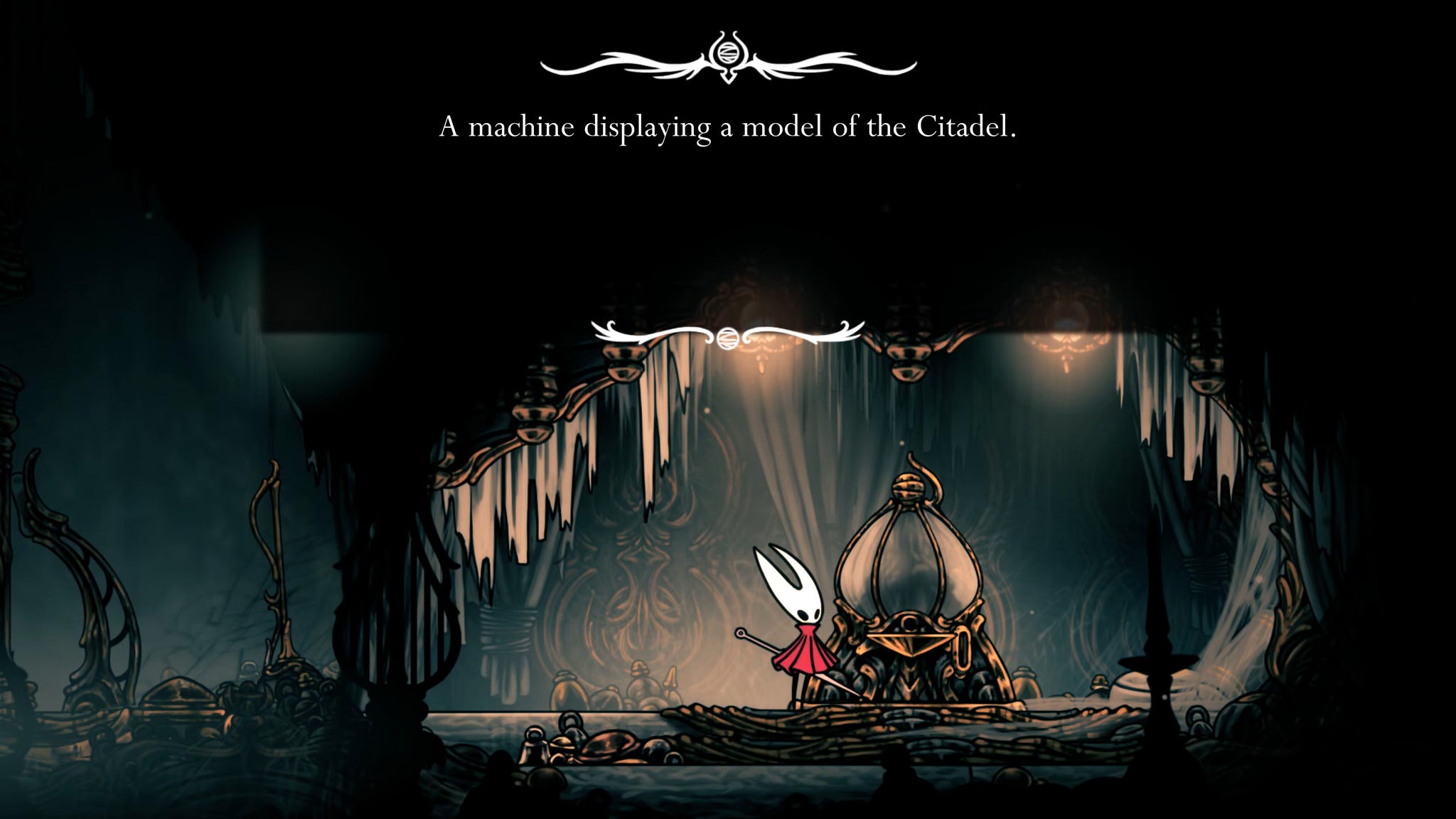A screenshot of Hollow Knight: Silksong showing the path through the High Halls. - 32
