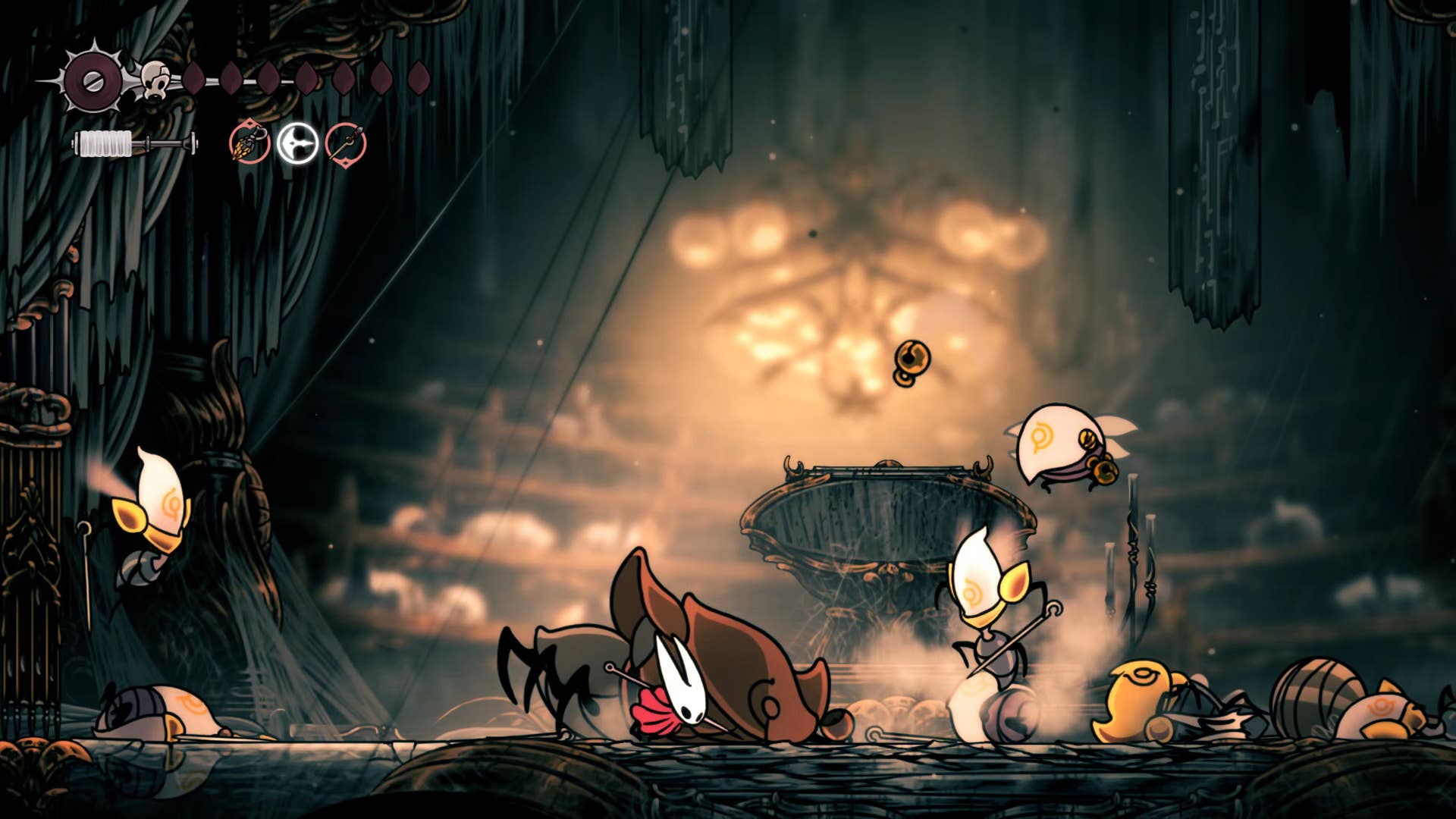Hollow Knight screenshot: Silksong showing the path through High Halls.