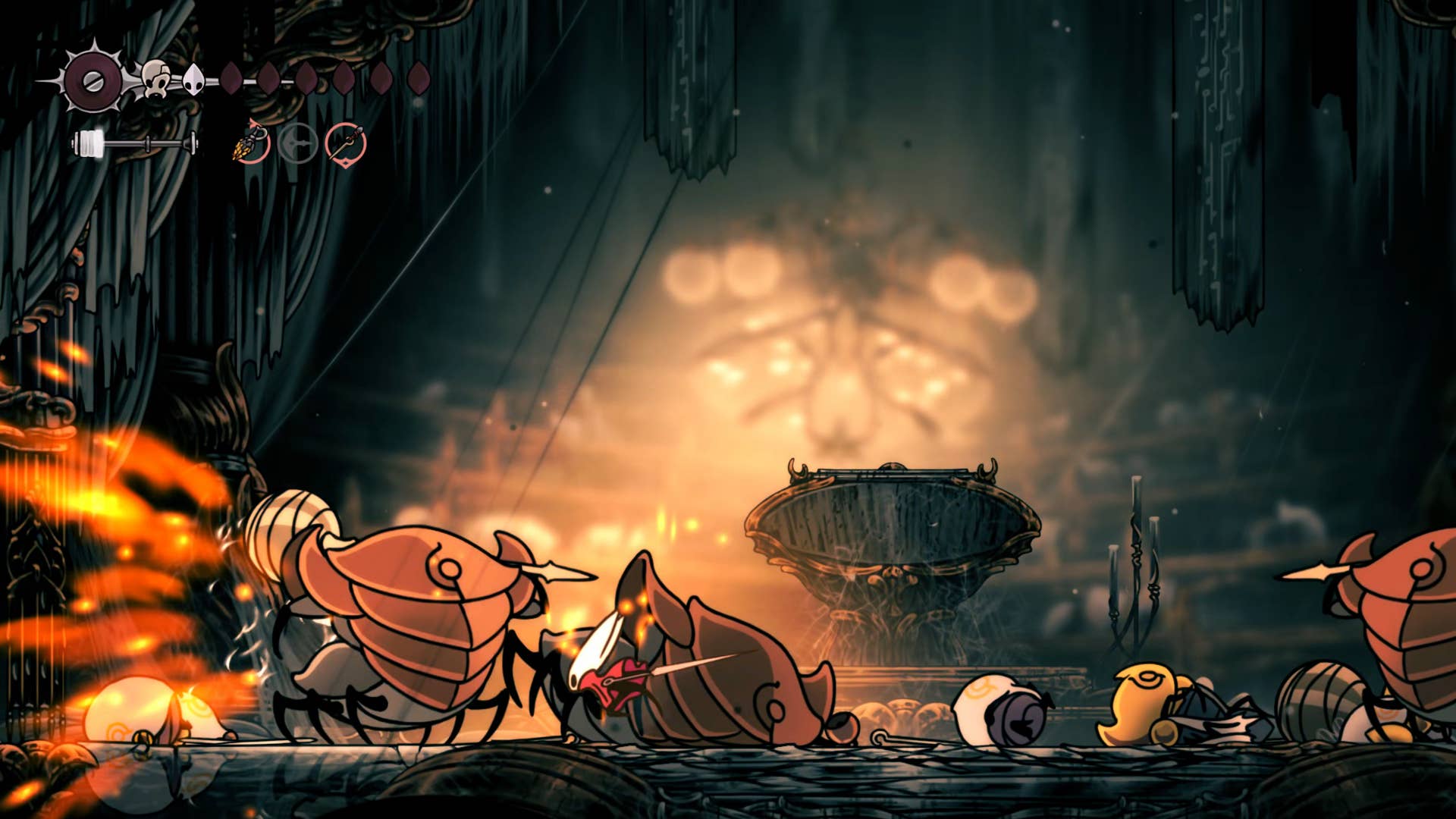 Hollow Knight screenshot: Silksong showing the path through High Halls.