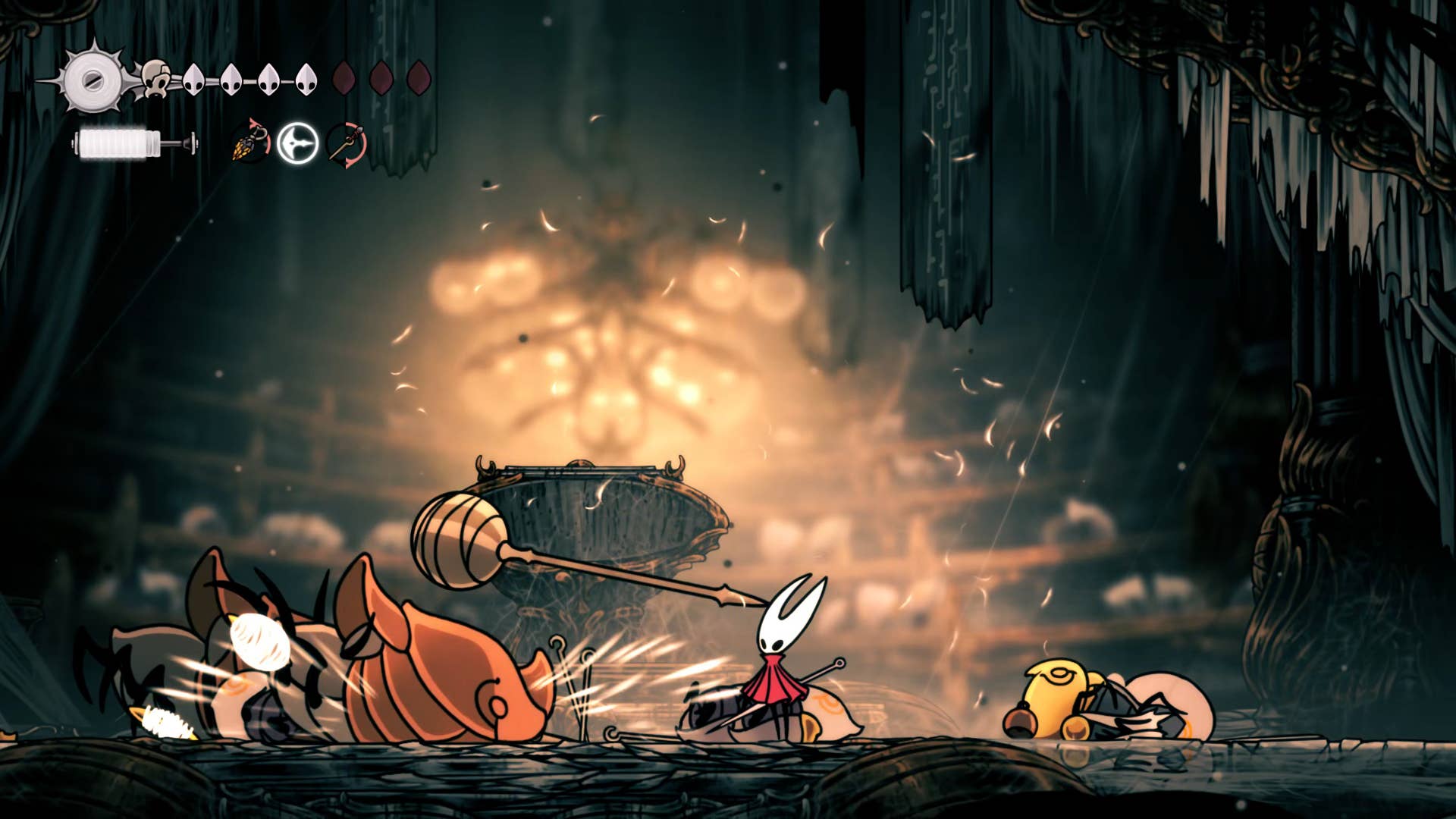 Hollow Knight screenshot: Silksong showing the path through High Halls.