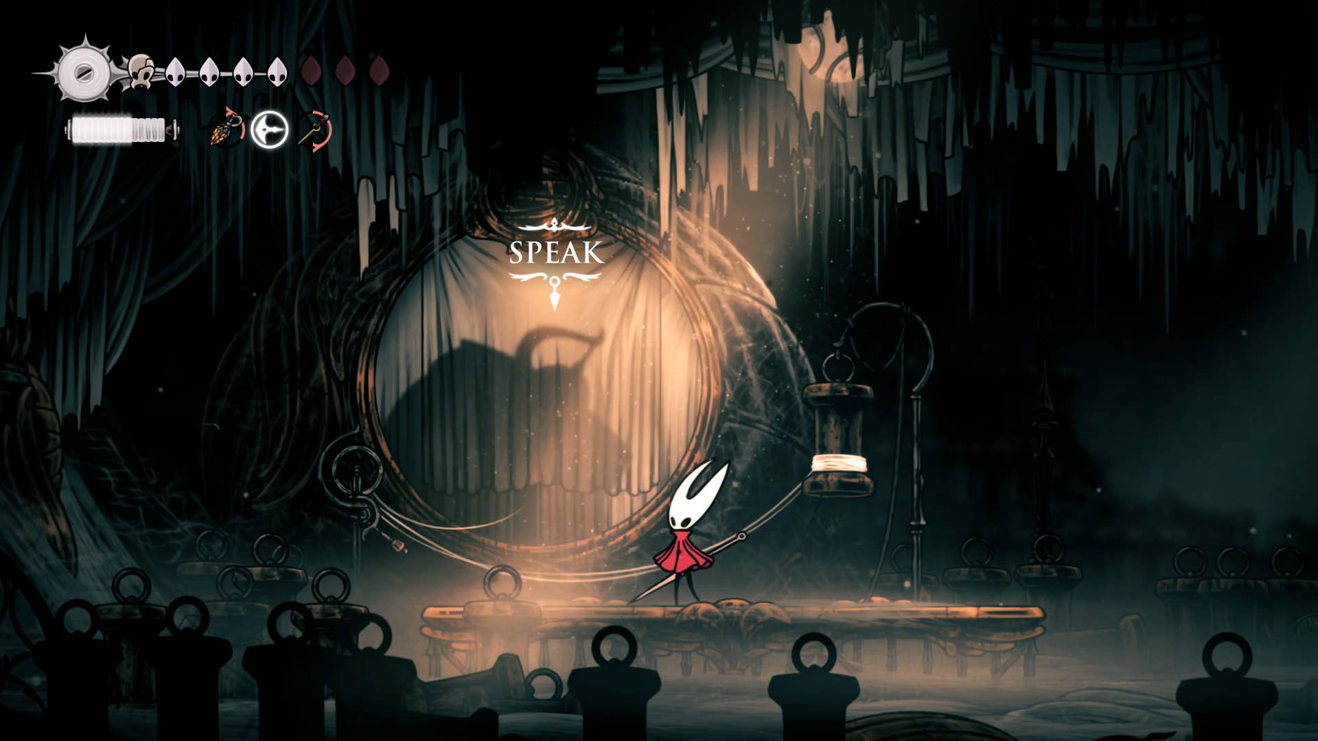 Hollow Knight screenshot: Silksong showing the path through High Halls.
