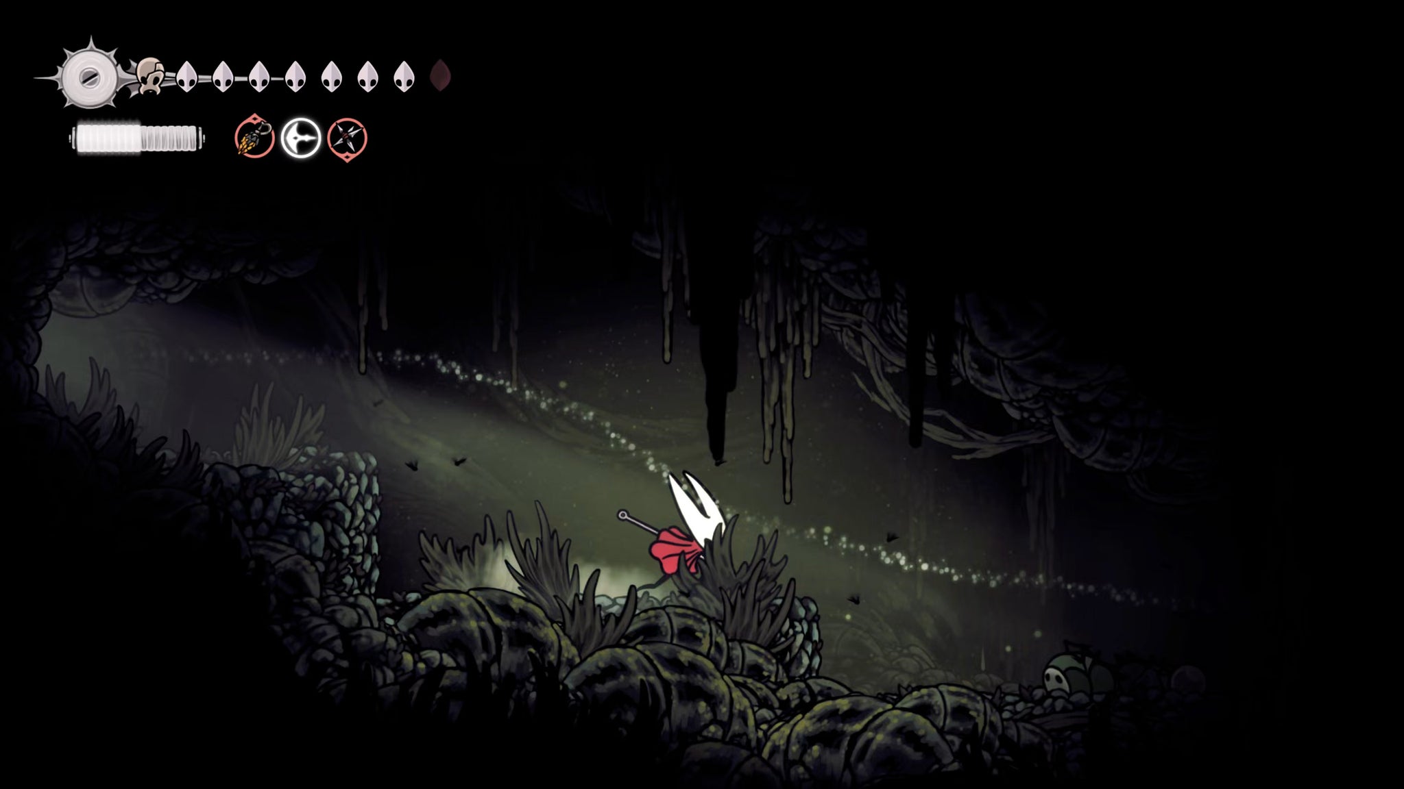 A screenshot of Hollow Knight: Silksong showing the path through the High Halls. - 5