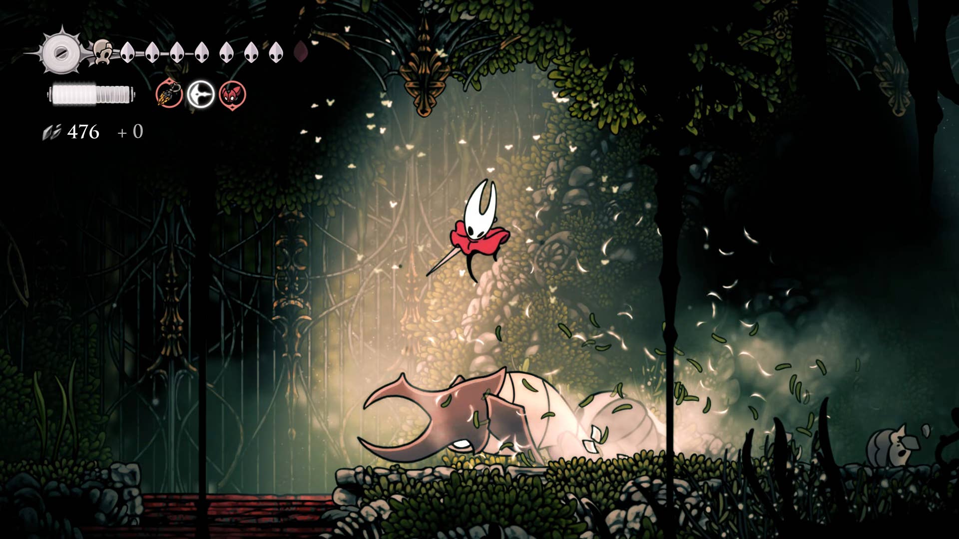 Hollow Knight screenshot: Silksong shows the path through memory.