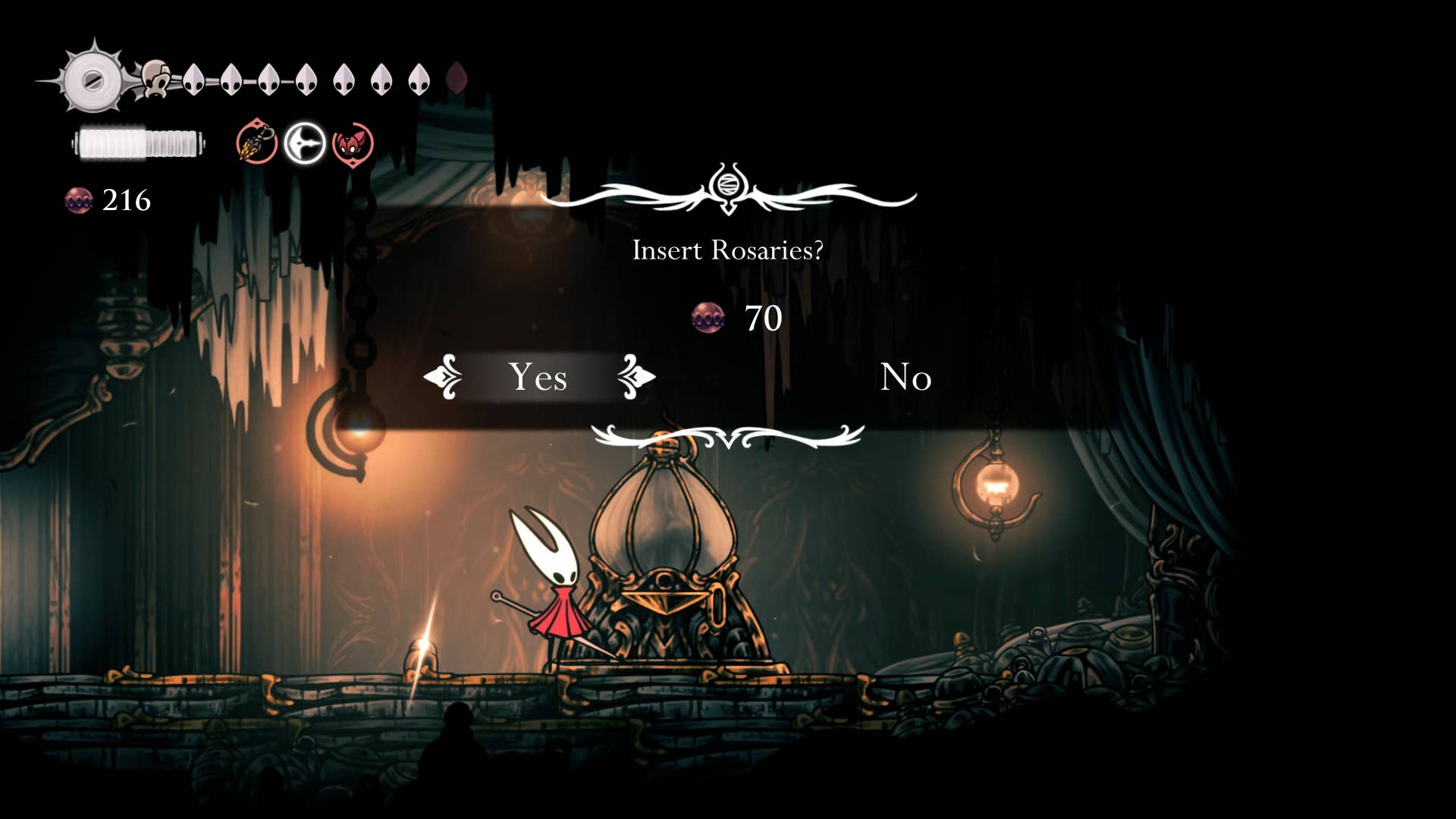Hollow Knight screenshot: Silksong shows the path through memory.