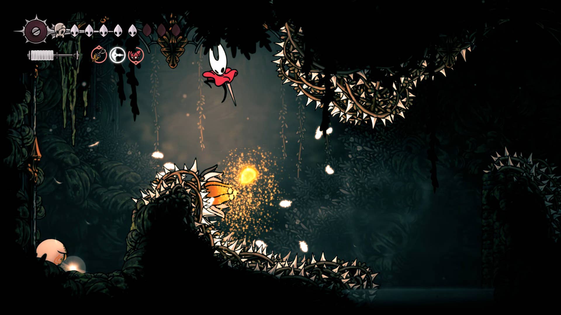 Hollow Knight screenshot: Silksong shows the path through memory.