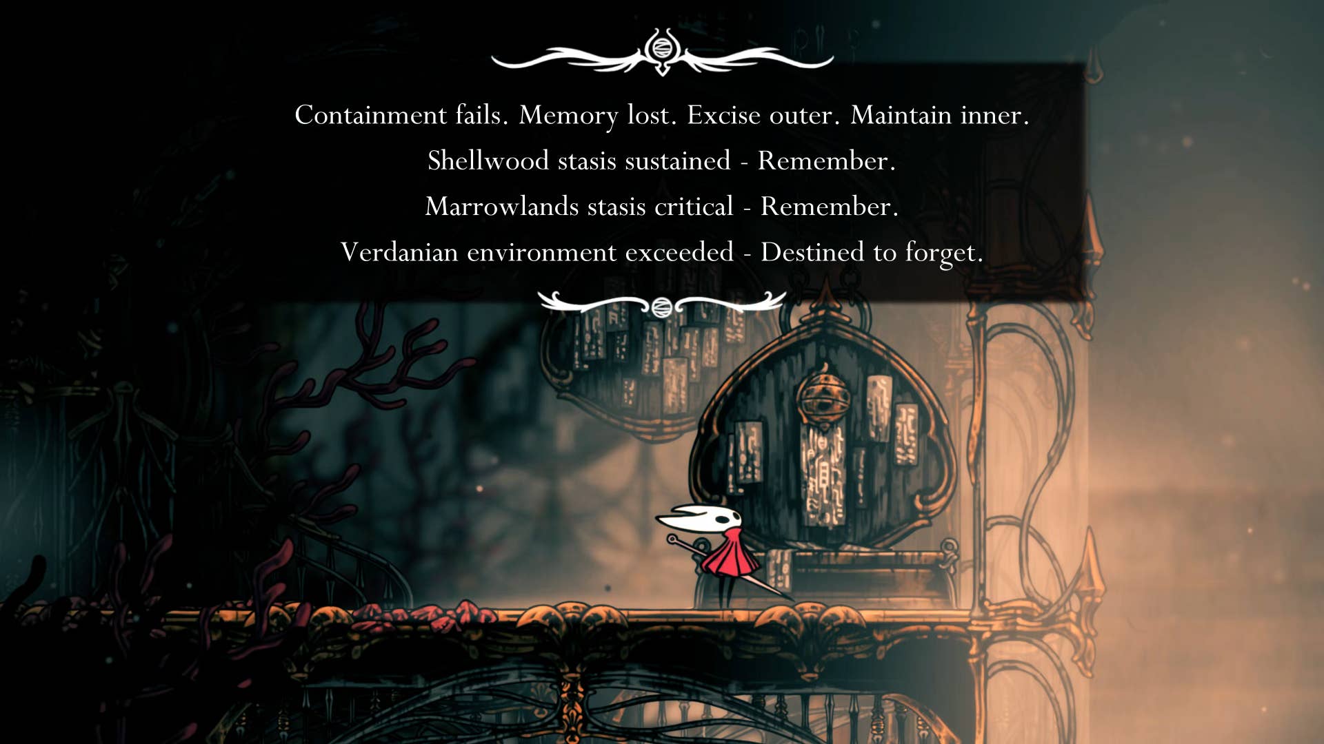 Hollow Knight screenshot: Silksong shows the path through memory.
