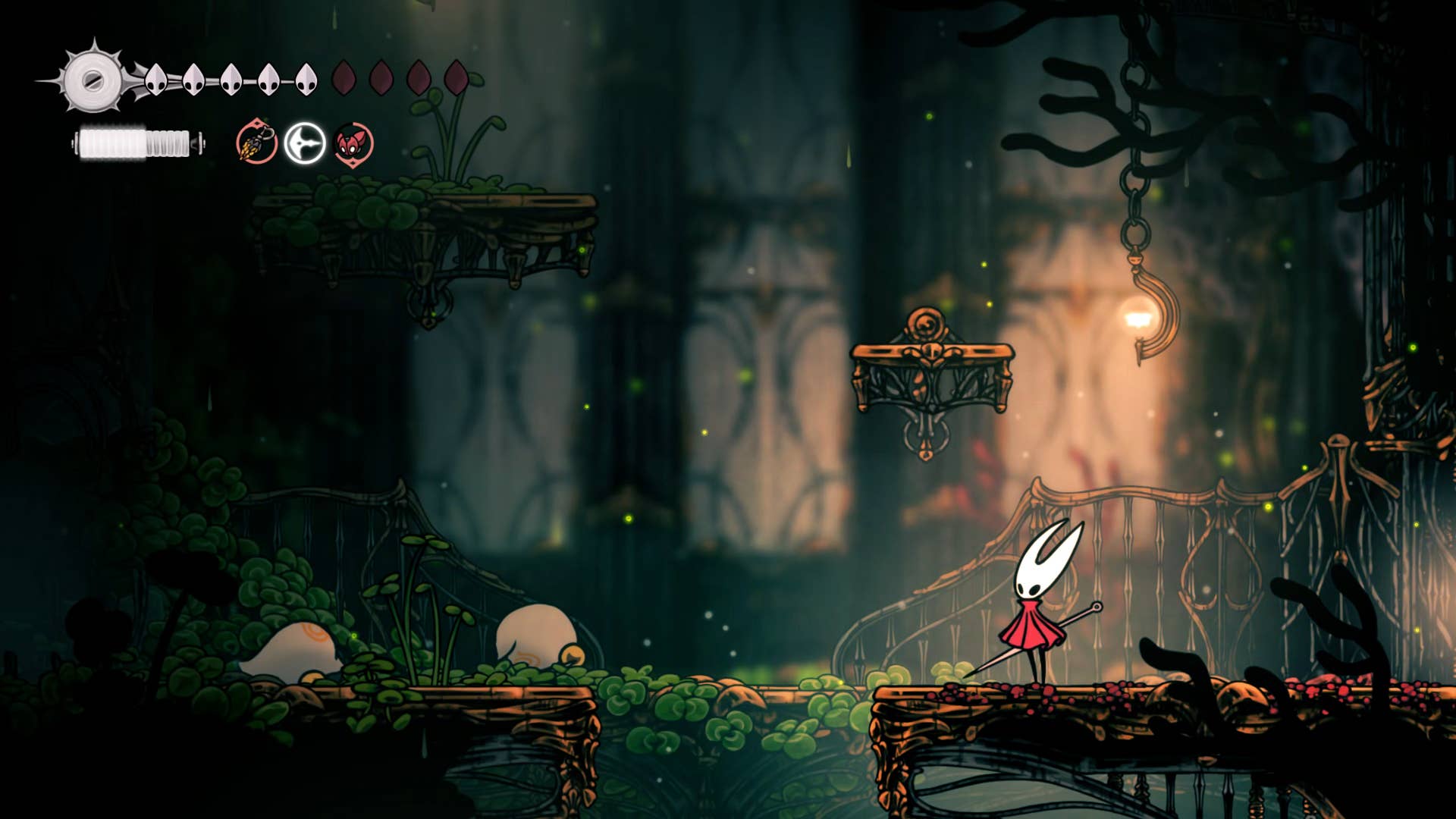 Hollow Knight screenshot: Silksong shows the path through memory.