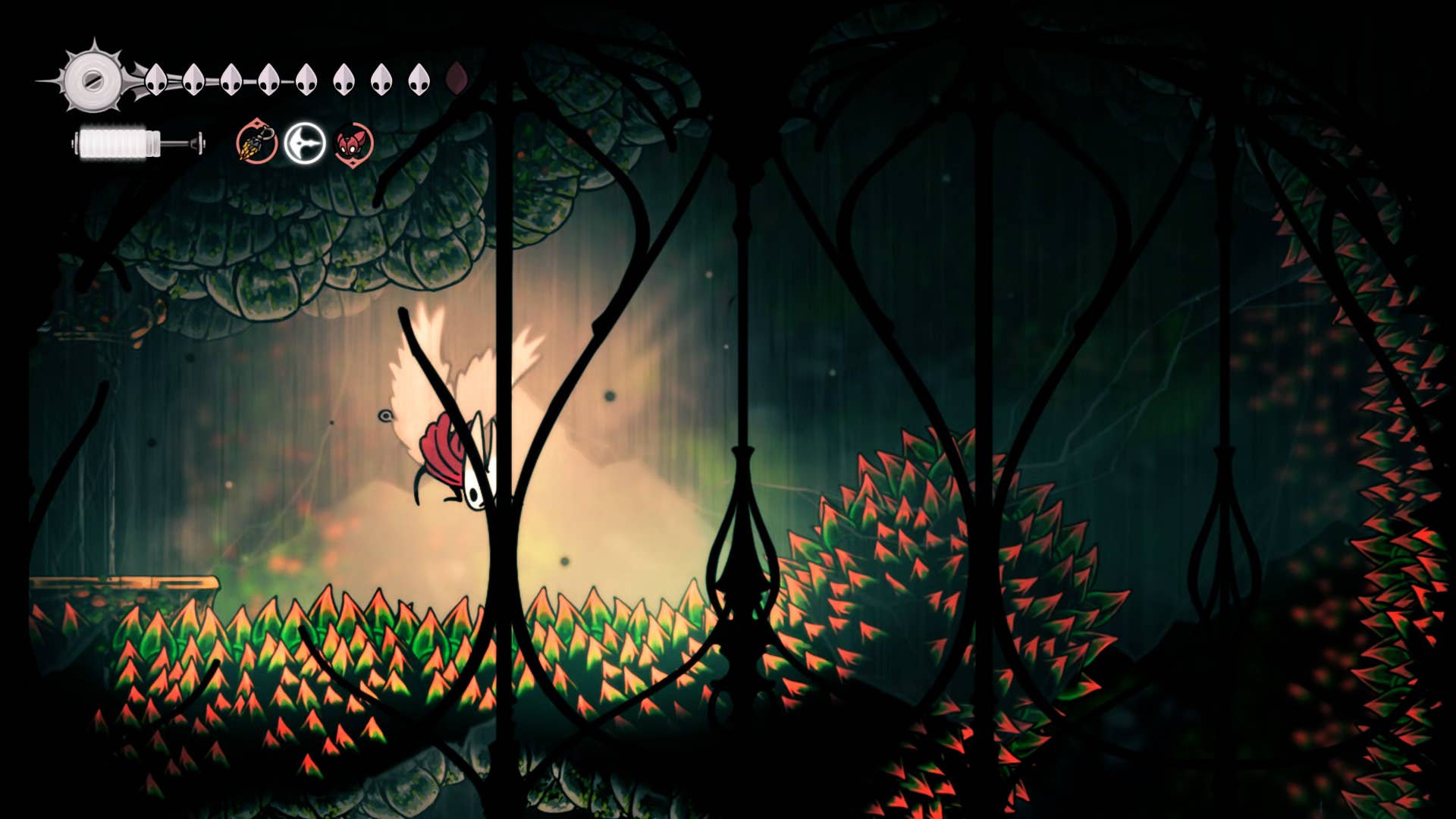 Hollow Knight screenshot: Silksong shows the path through memory.