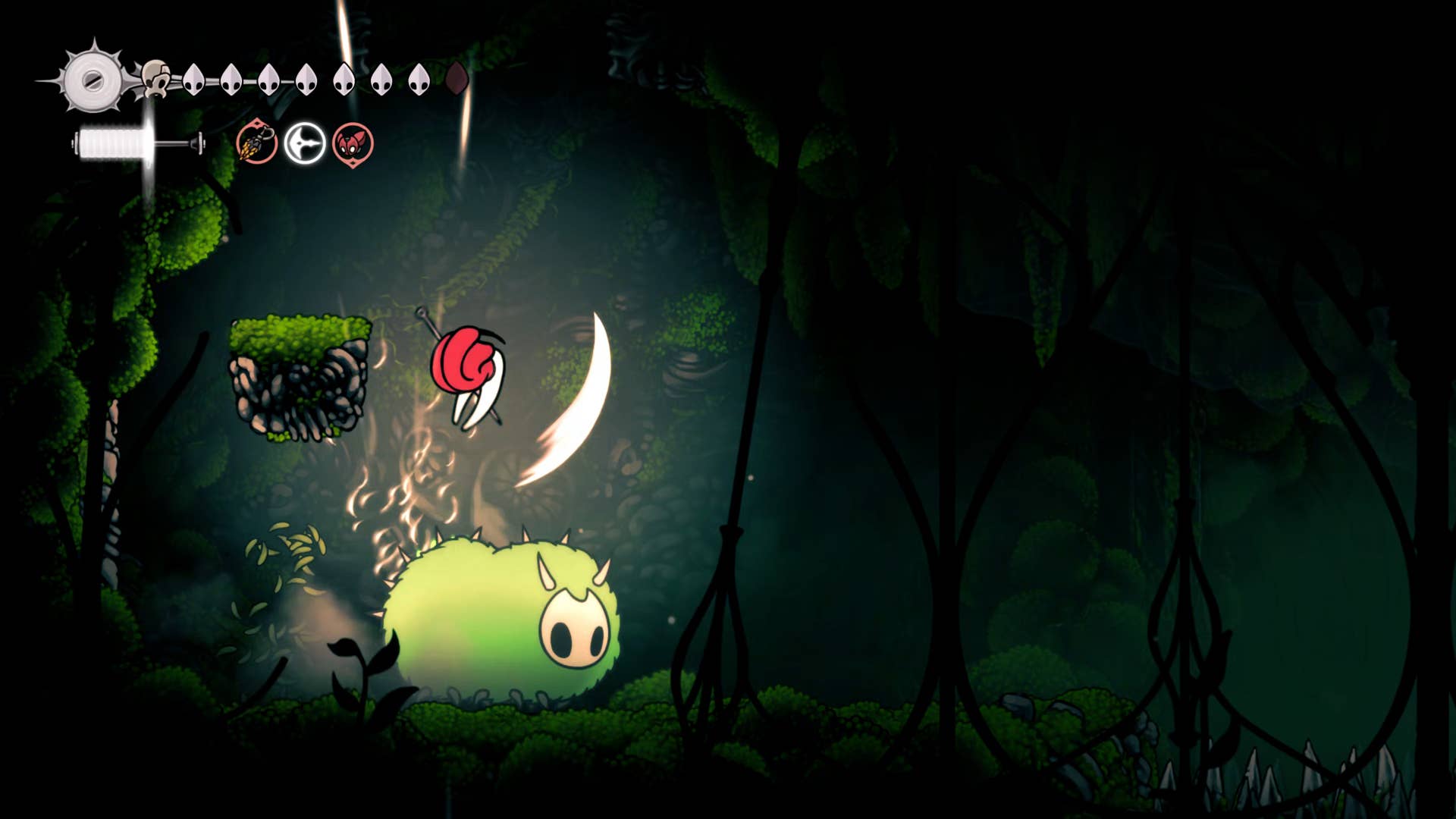 Hollow Knight screenshot: Silksong shows the path through memory.