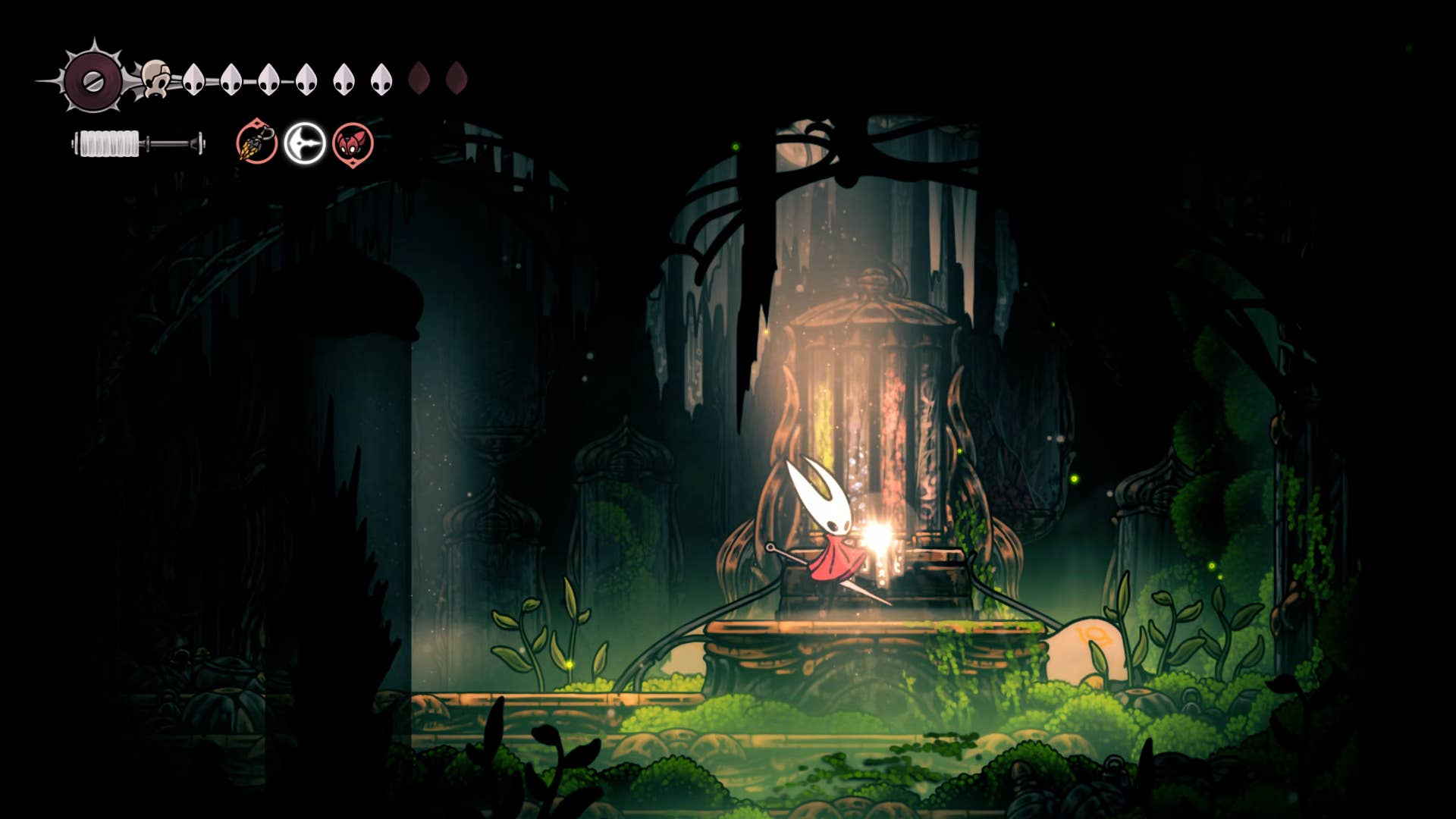 Hollow Knight screenshot: Silksong shows the path through memory.