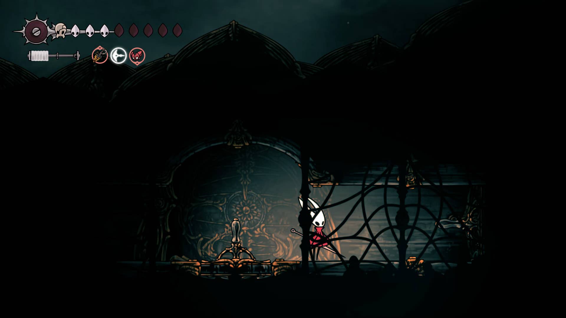 Hollow Knight screenshot: Silksong shows the path through memory.