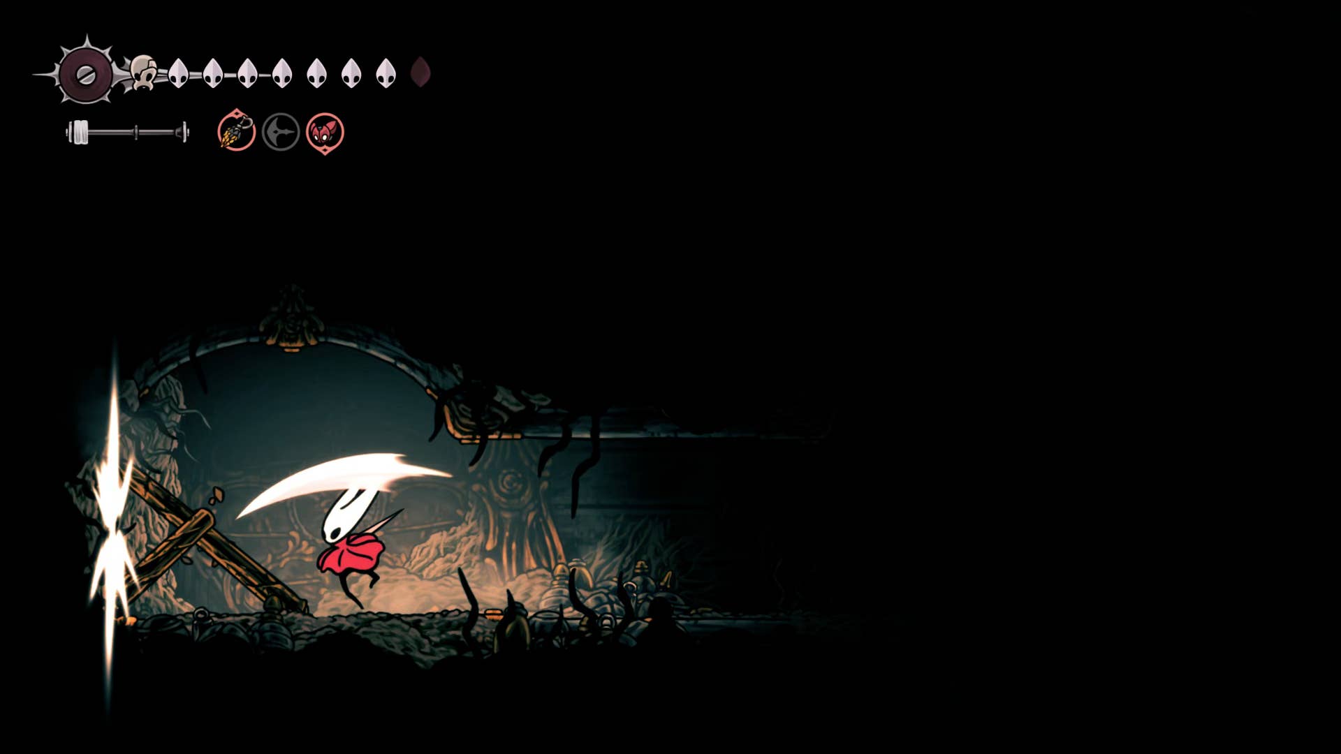 Hollow Knight screenshot: Silksong shows the path through memory.