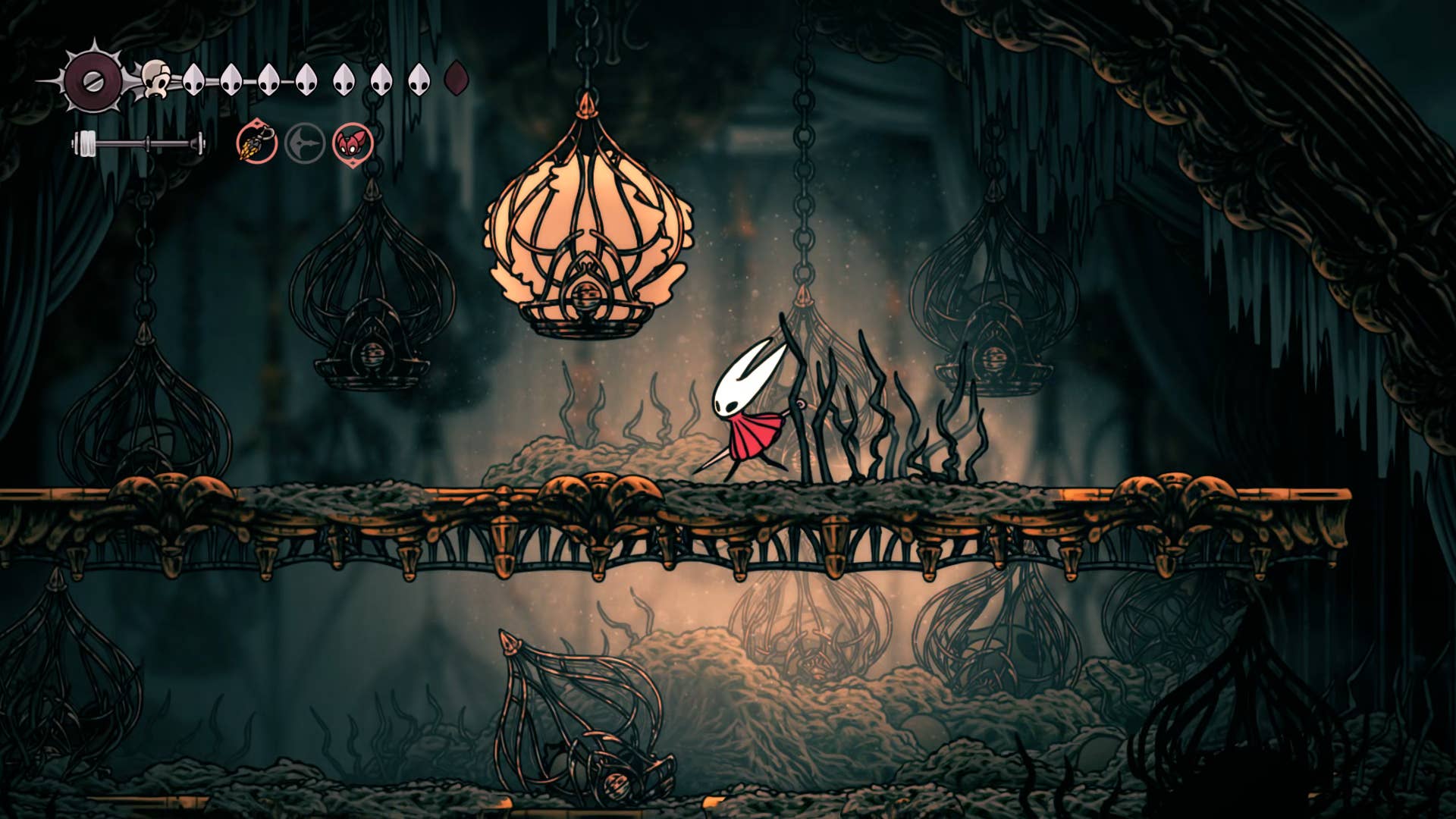Hollow Knight screenshot: Silksong shows the path through memory.