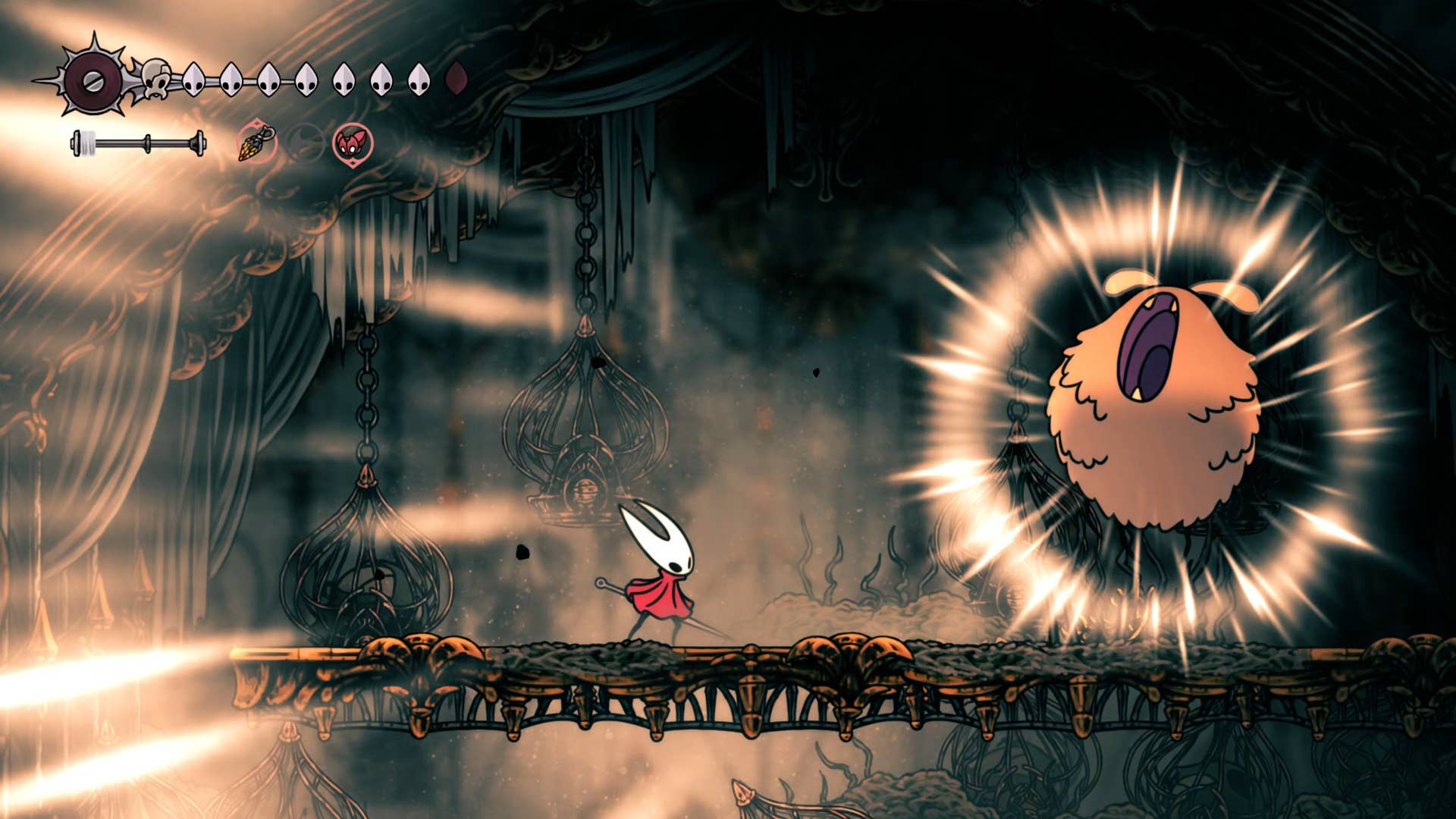 Hollow Knight screenshot: Silksong shows the path through memory.