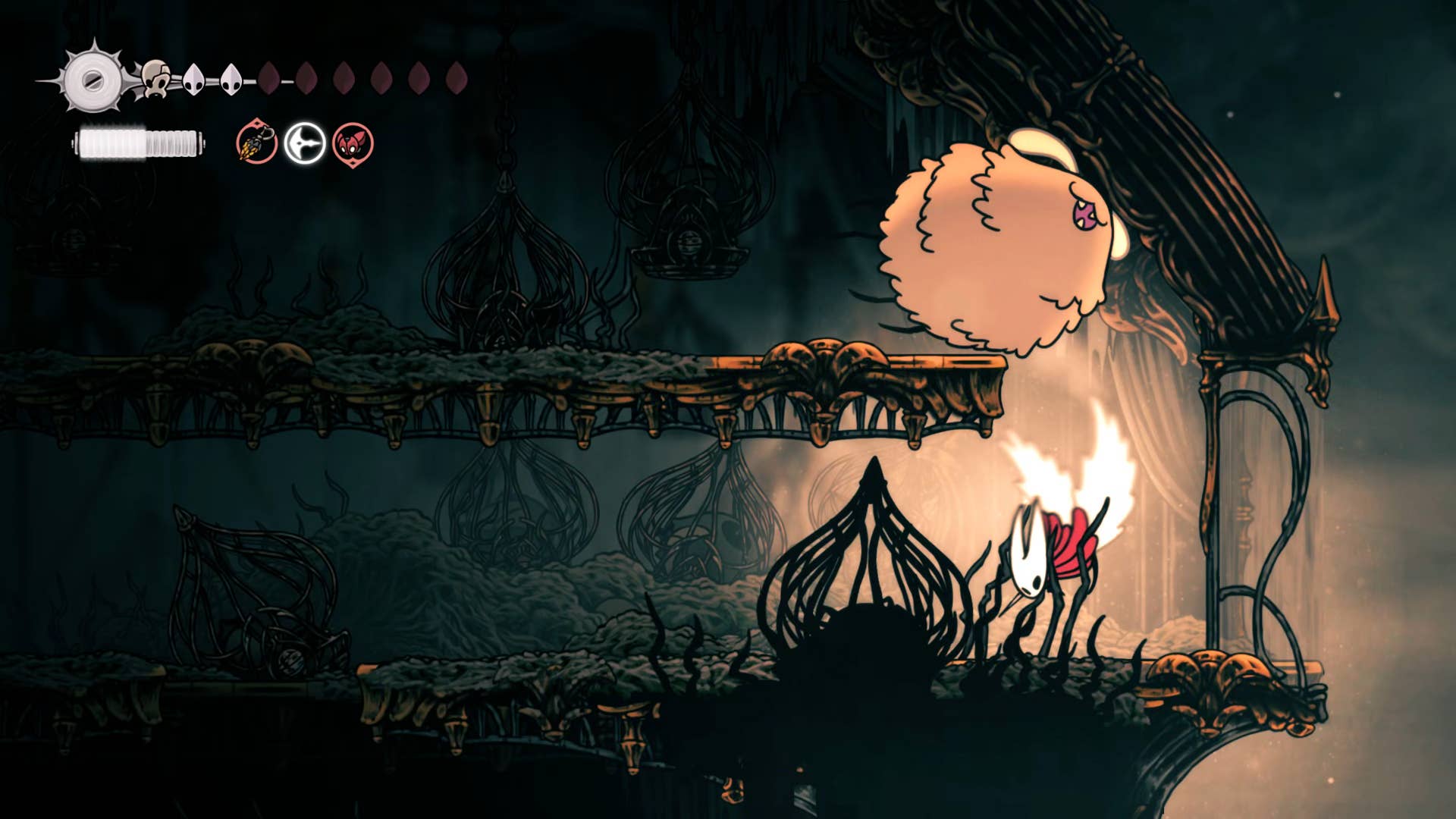 Hollow Knight screenshot: Silksong shows the path through memory.