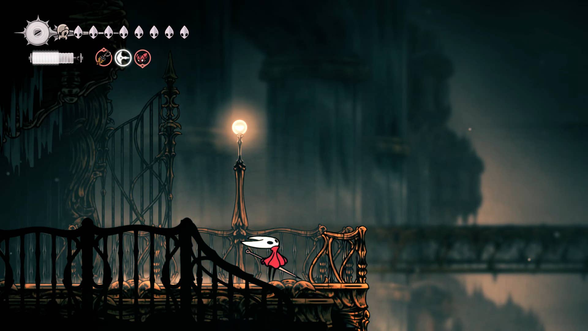 Hollow Knight screenshot: Silksong shows the path through memory.