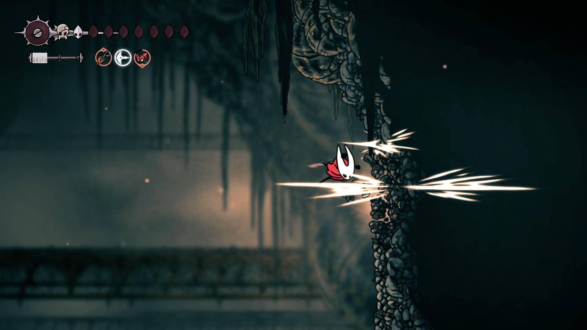 Hollow Knight screenshot: Silksong shows the path through memory.