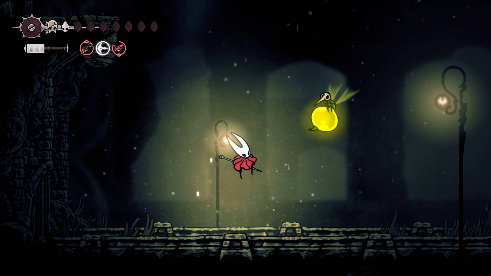Screenshot of Hollow Knight: Silkson showing a path through corrupt ducts.