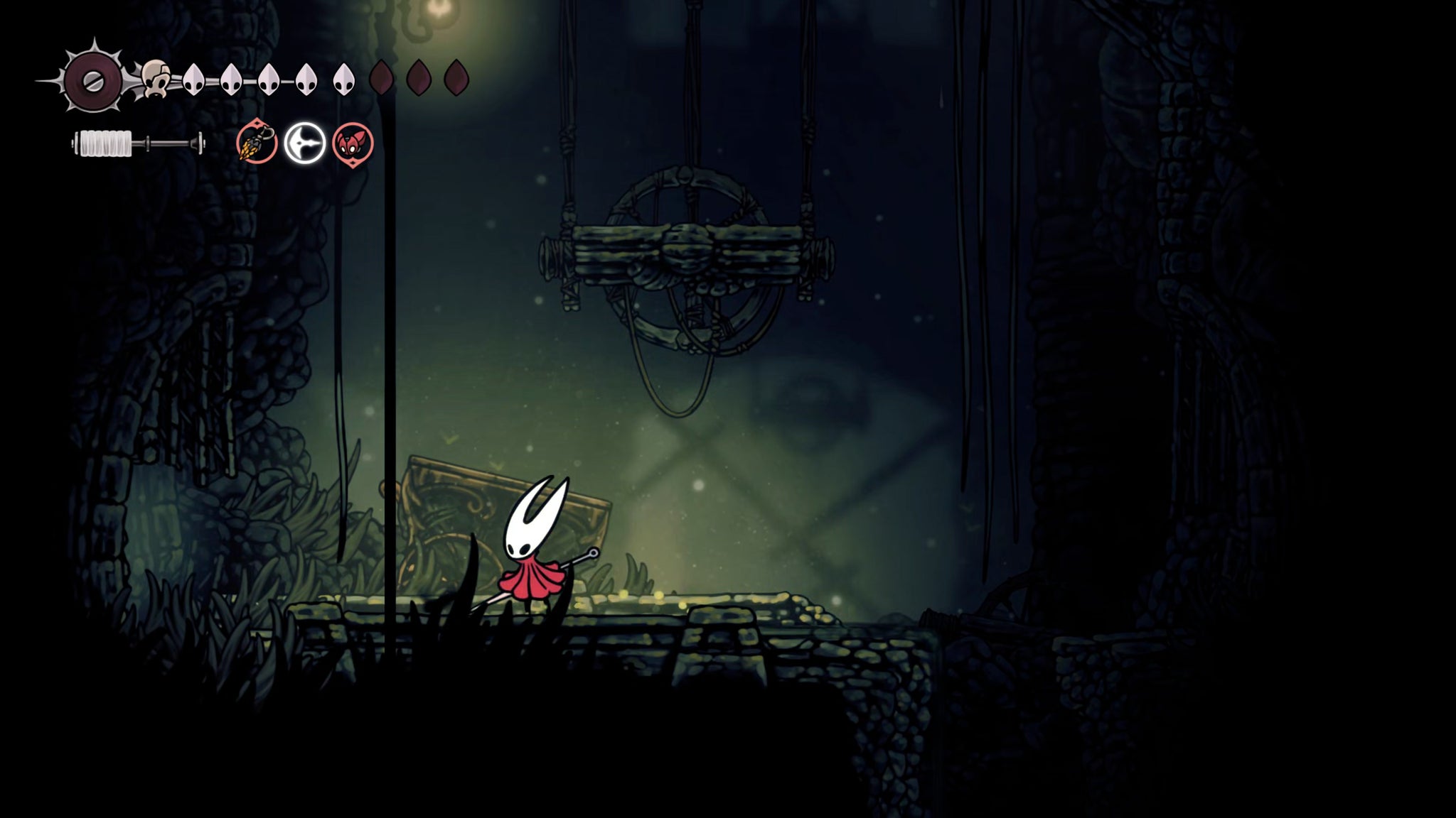 A screenshot of Hollow Knight: Silksong showing the path through the Putrified Ducts. - 7