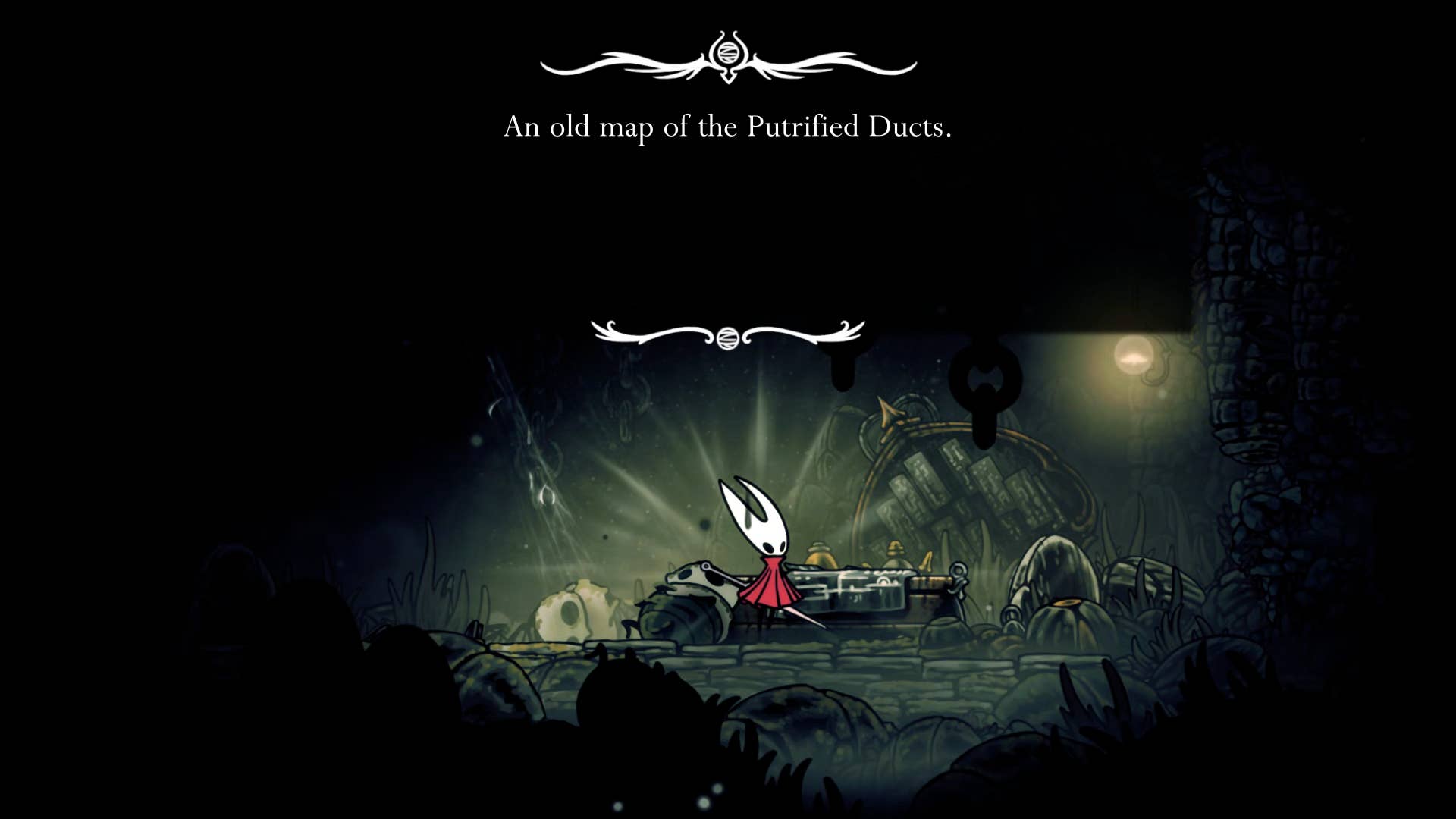 Screenshot of Hollow Knight: Silkson showing a path through corrupt ducts.