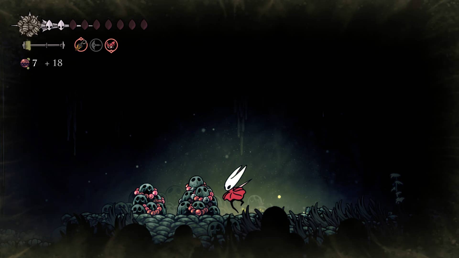 Screenshot of Hollow Knight: Silkson showing a path through corrupt ducts.