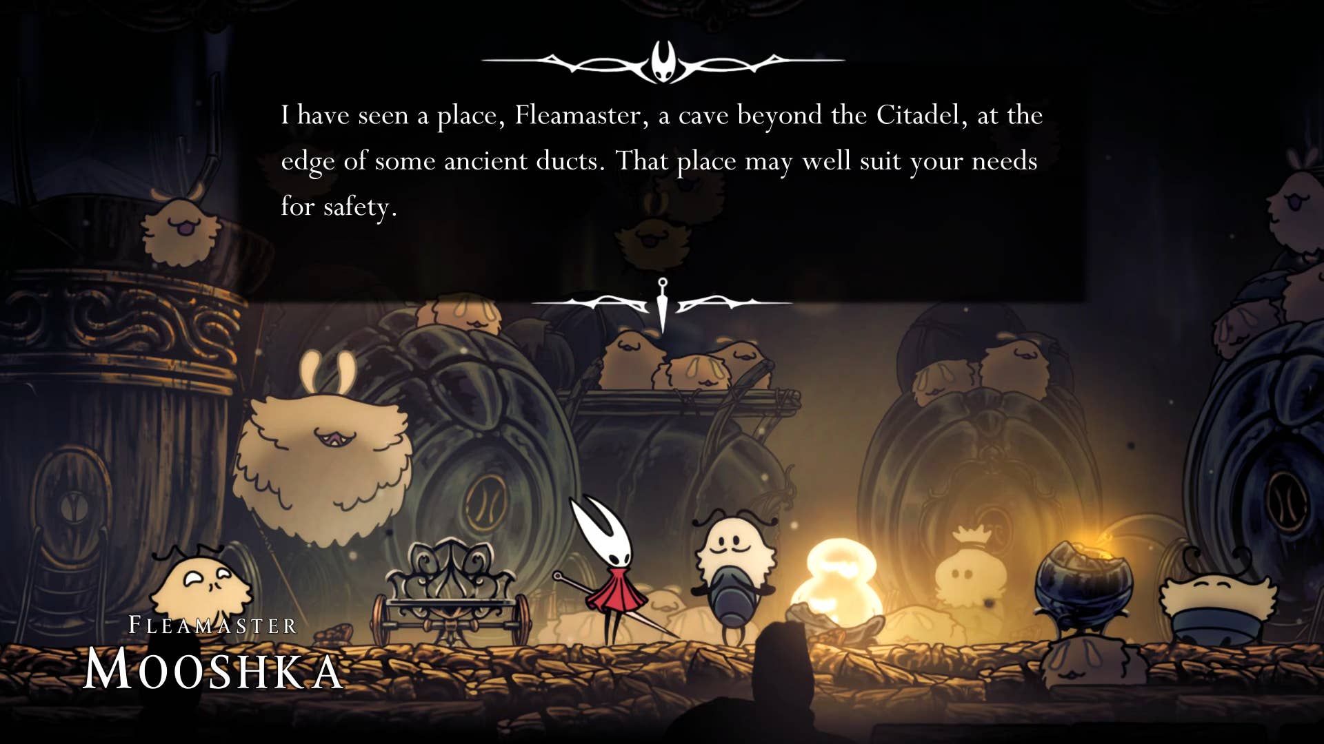 Screenshot of Hollow Knight: Silkson showing a path through corrupt ducts.