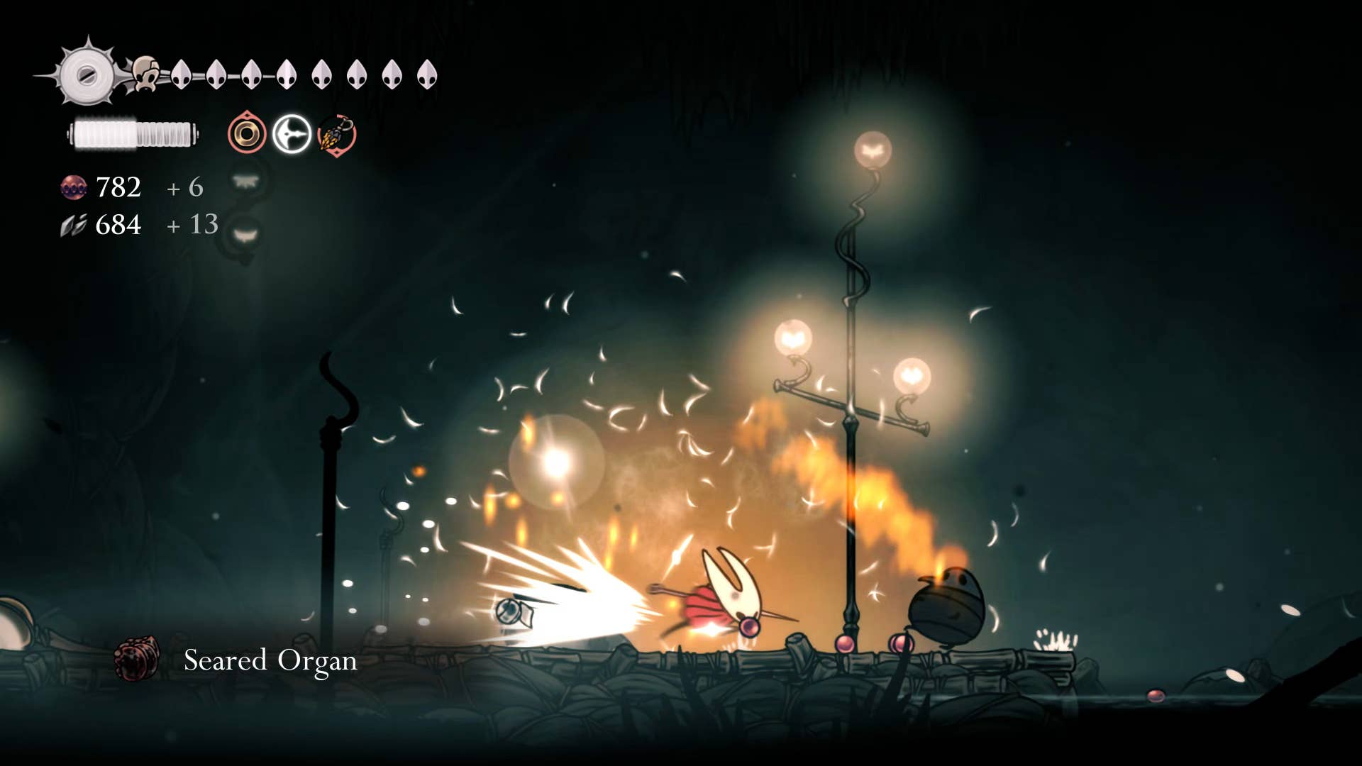 Hollow Knight screenshot: Silksong showing paths through different regions to complete certain quests and activities before ending Act 2.