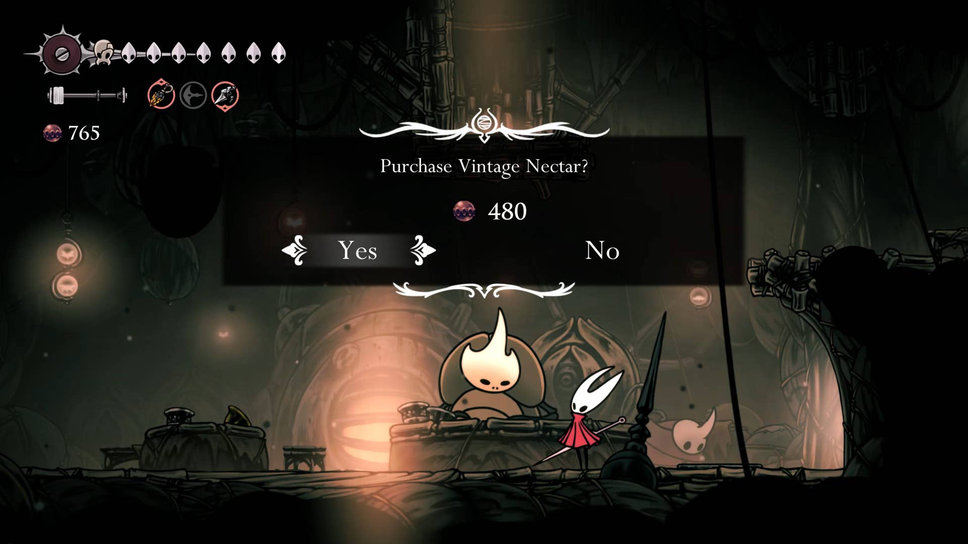 Hollow Knight screenshot: Silksong showing paths through different regions to complete certain quests and activities before ending Act 2.